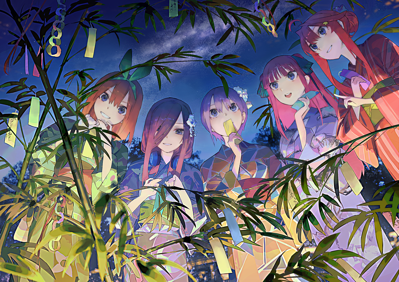 The Quintessential Quintuplets at Tanabata Festival HD Wallpaper