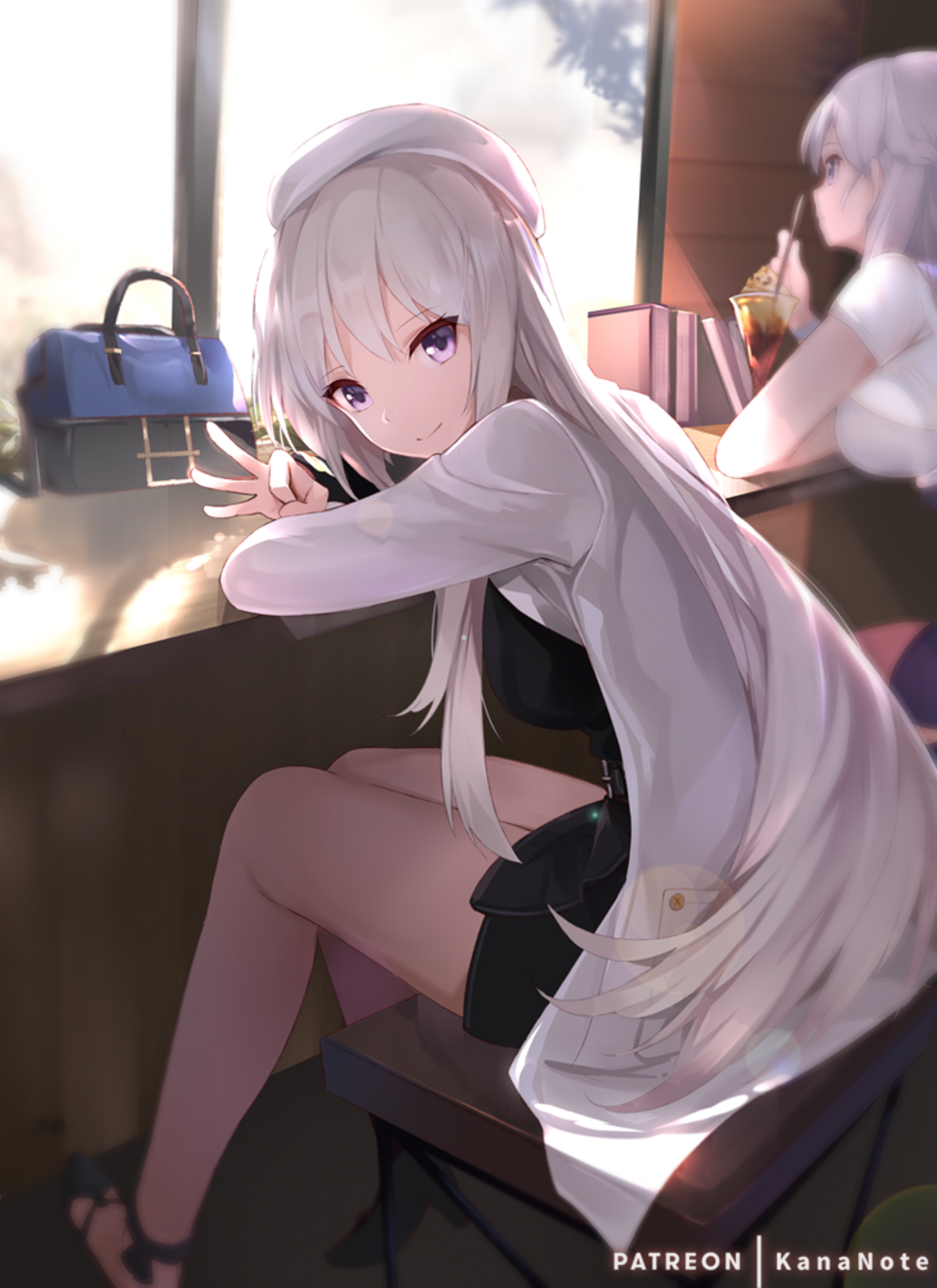 Azur Lane fan art featuring Belfast and Enterprise HD Phone Wallpaper
