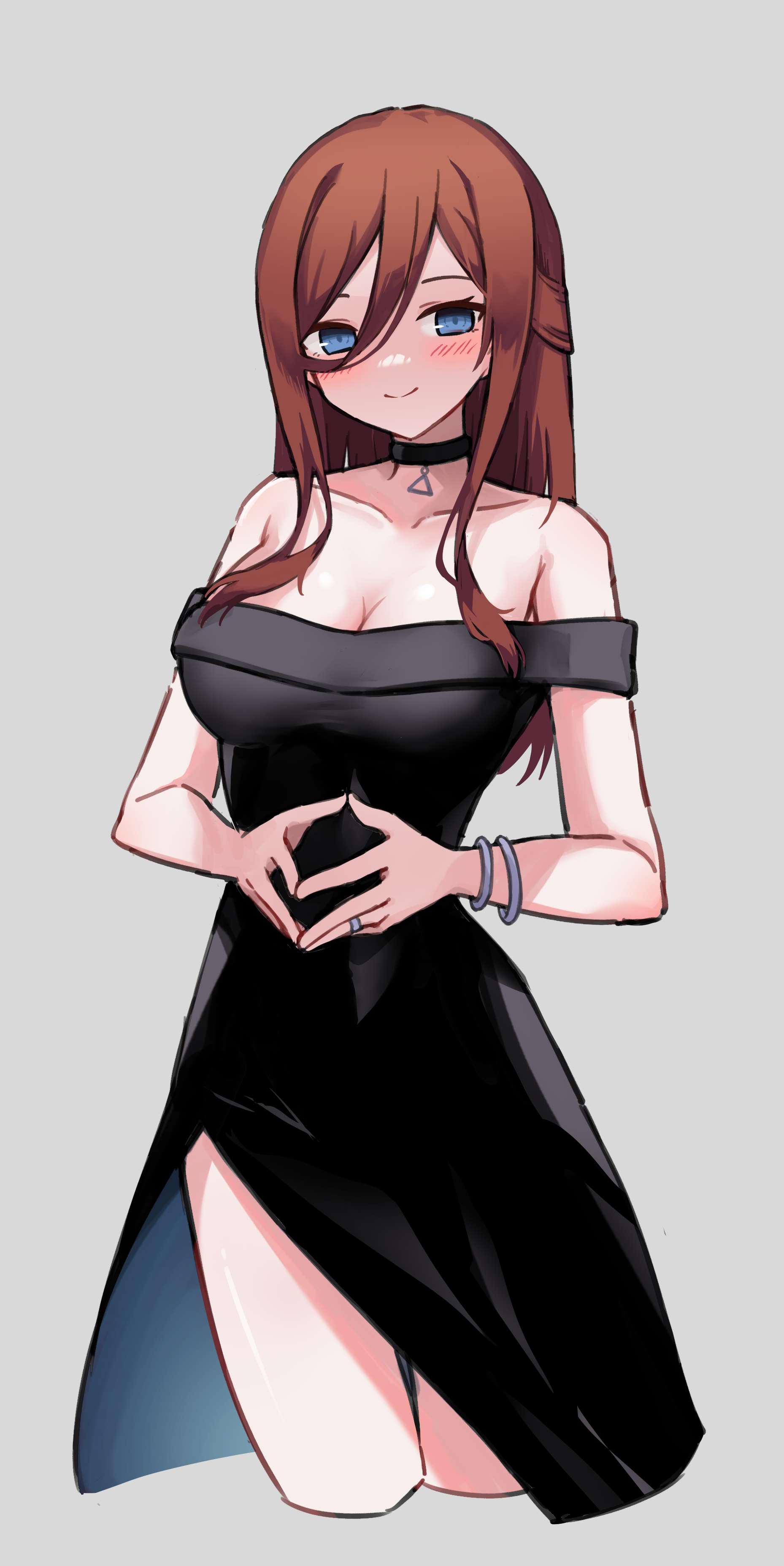 Nakano Miku in a black dress HD Phone Wallpaper