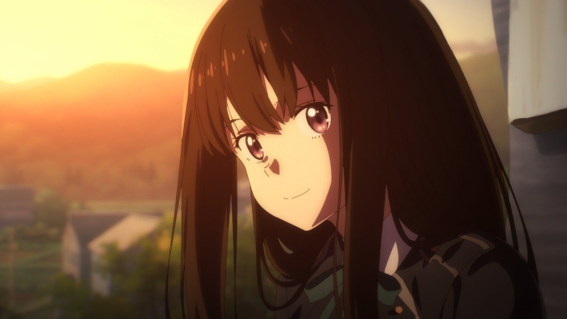 Inoue Takina from Lycoris Recoil in anime screenshot HD Wallpaper