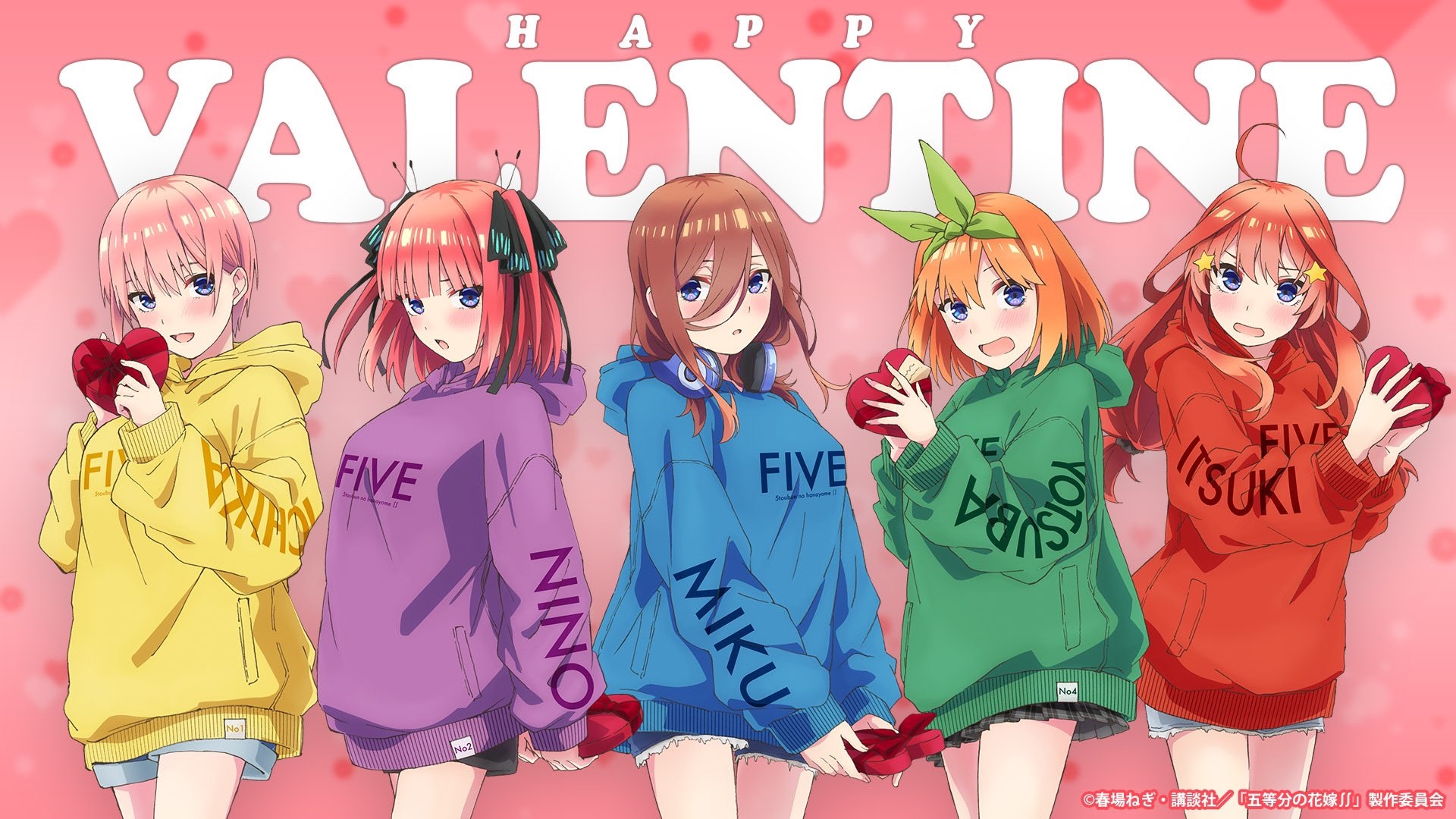 The Quintessential Quintuplets Happy Valentine's Day HD Wallpaper