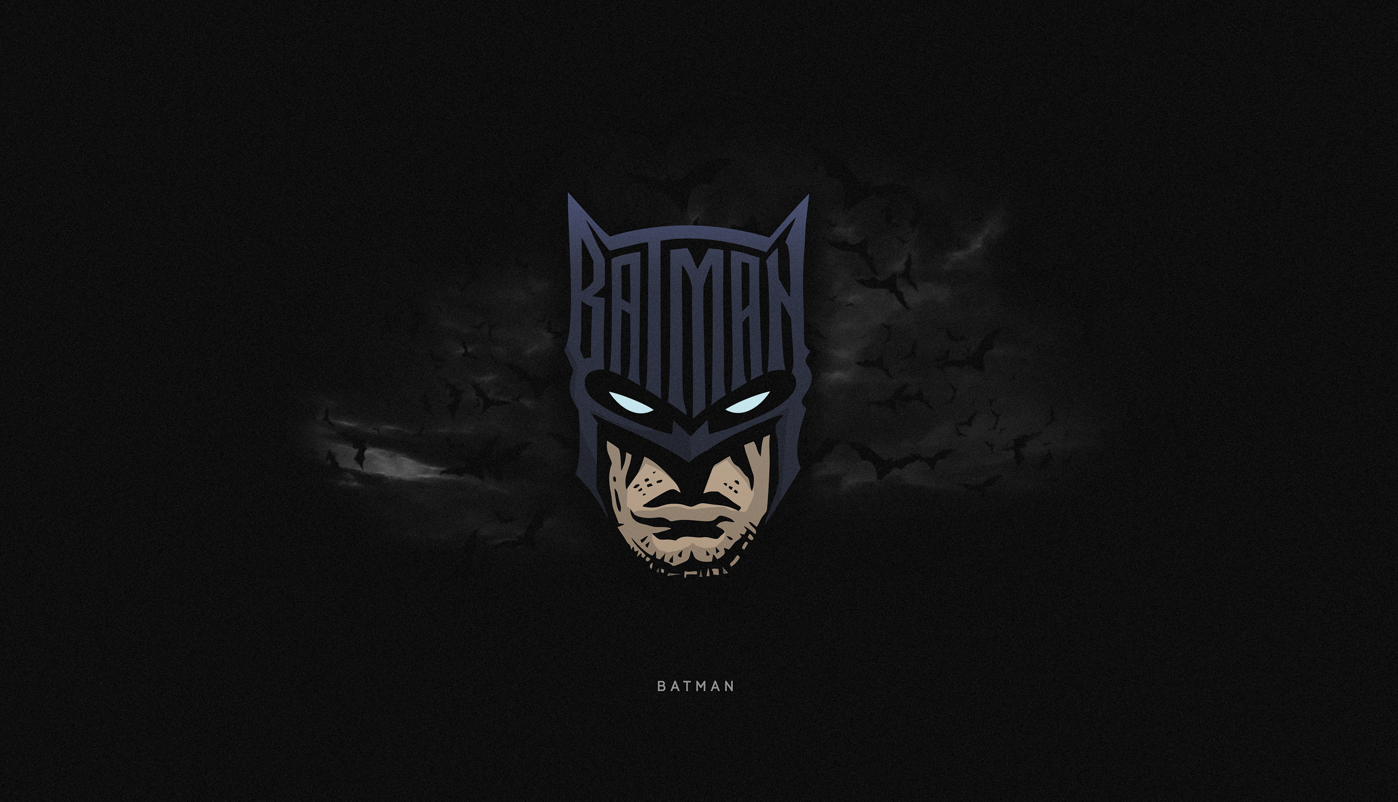 Batman logo with bats and clouds HD Wallpaper