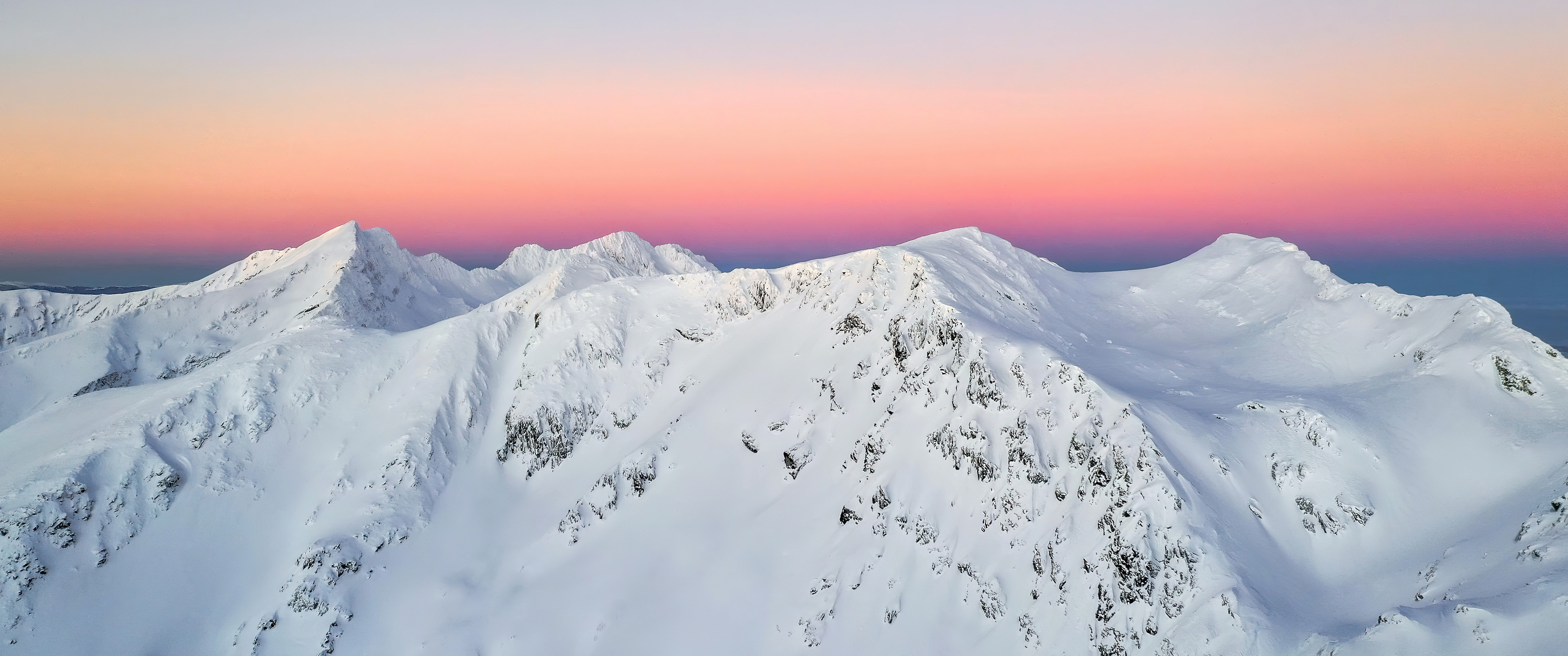 4K Snowy Mountains at Sunset HD Wallpaper