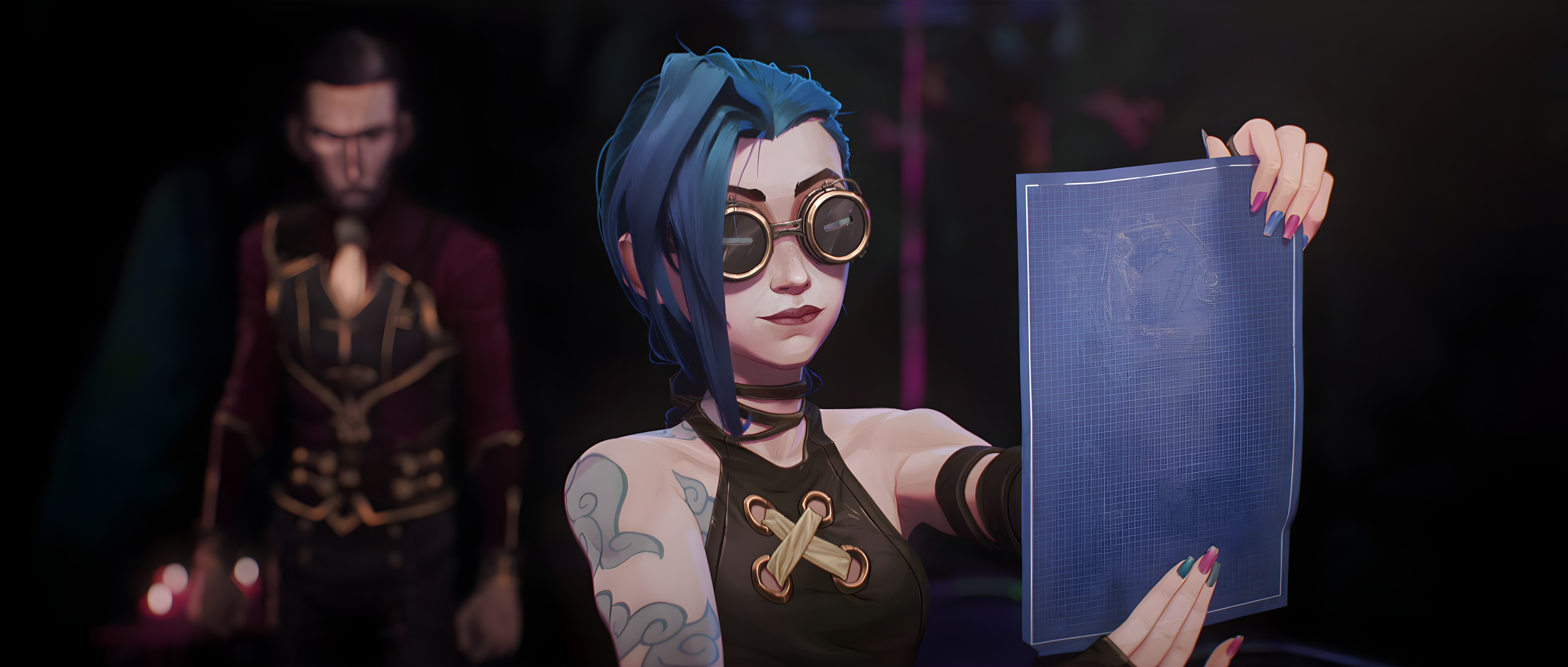 Jinx and Silco in Arcane HD Wallpaper