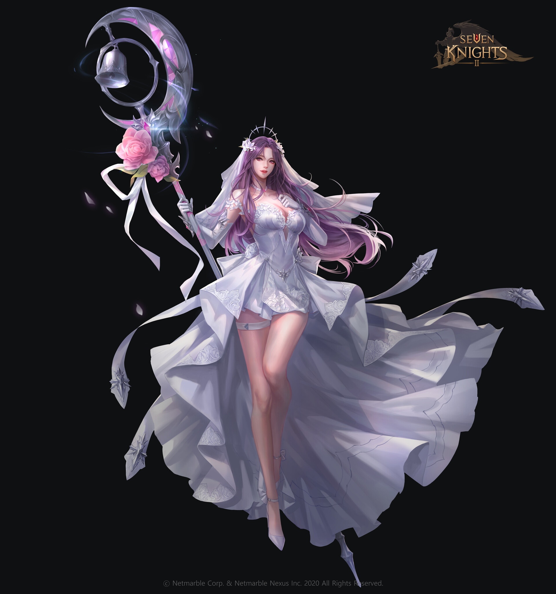 Shumolly in a white wedding dress with a staff HD Wallpaper