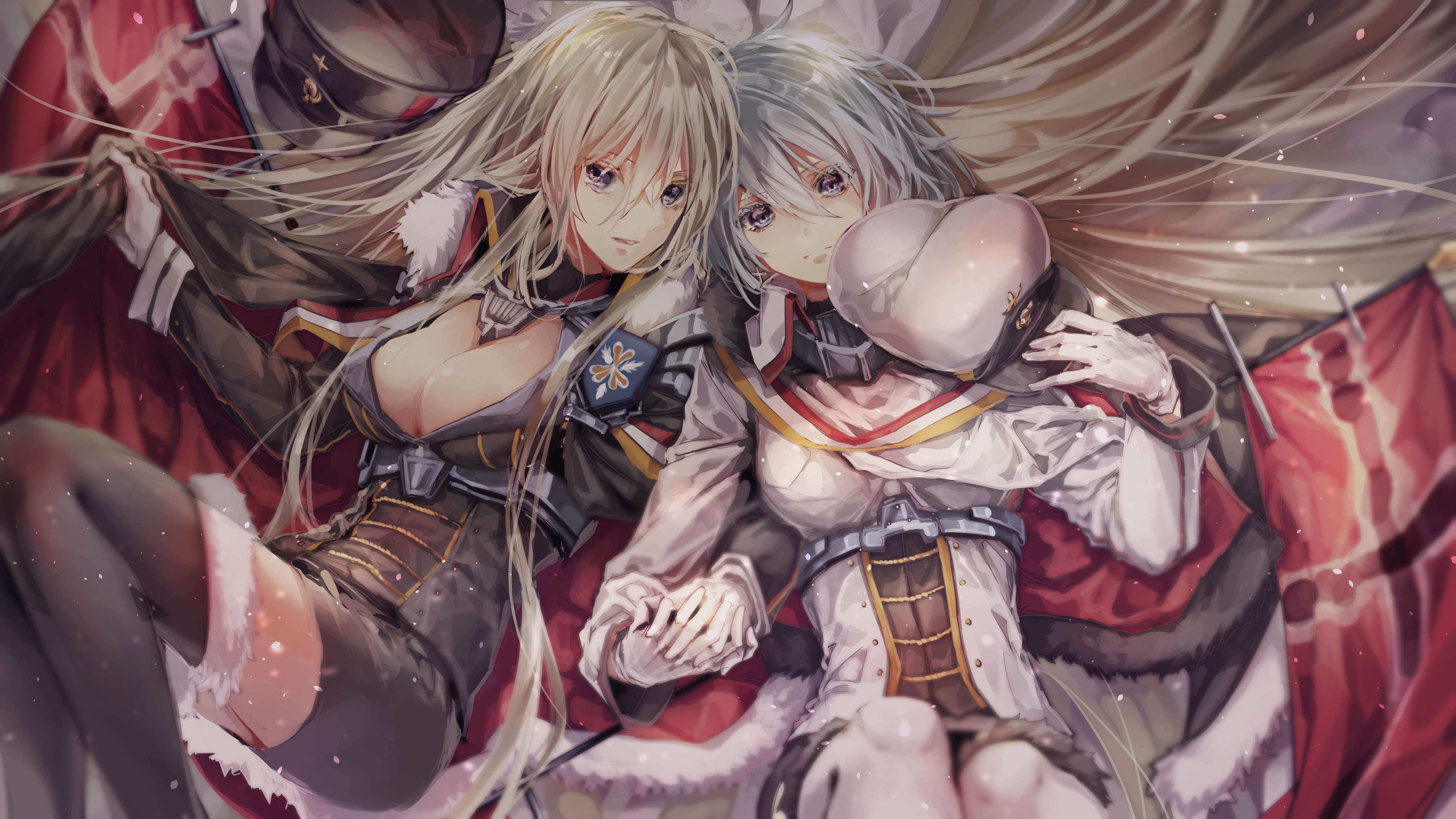 4K Azur Lane fan art of Tirpitz and Bismarck HD Wallpaper