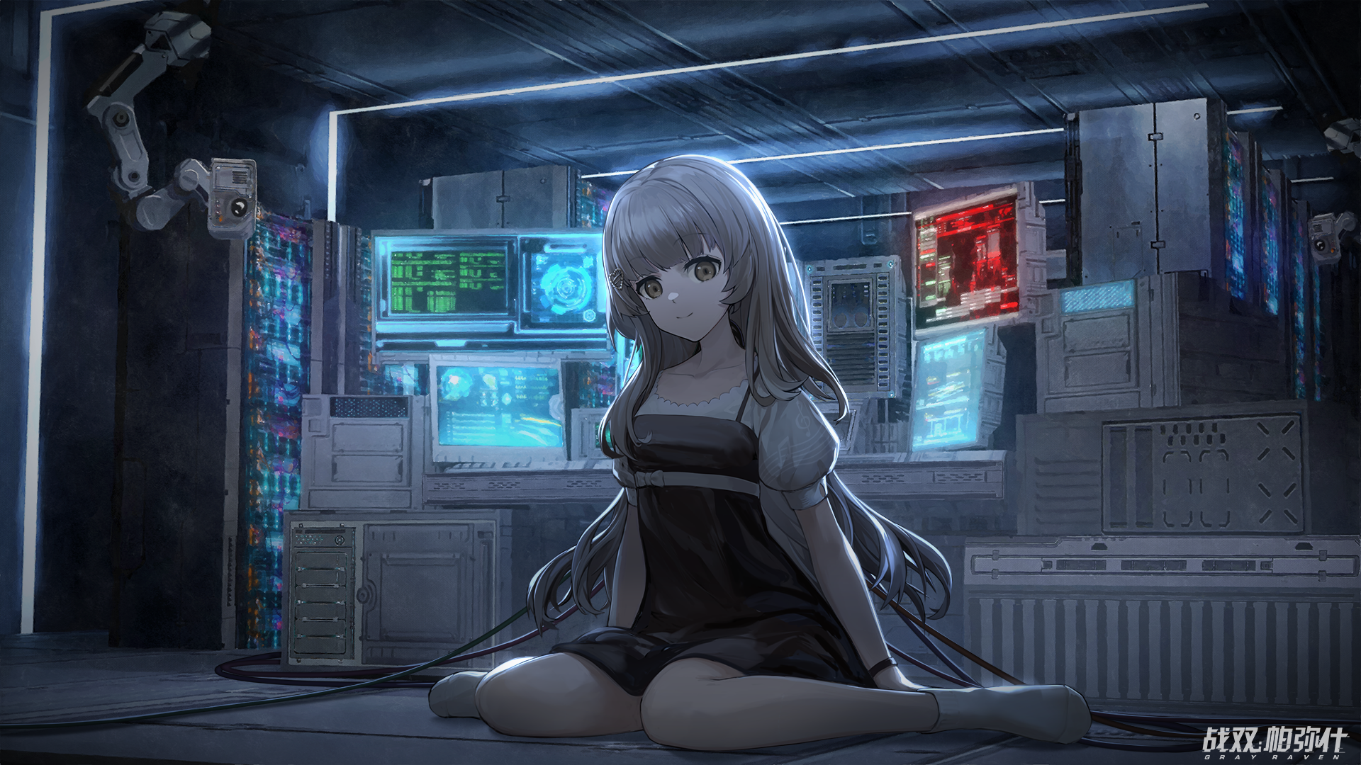 Girl in a server room, Punishing: Gray Raven HD Wallpaper