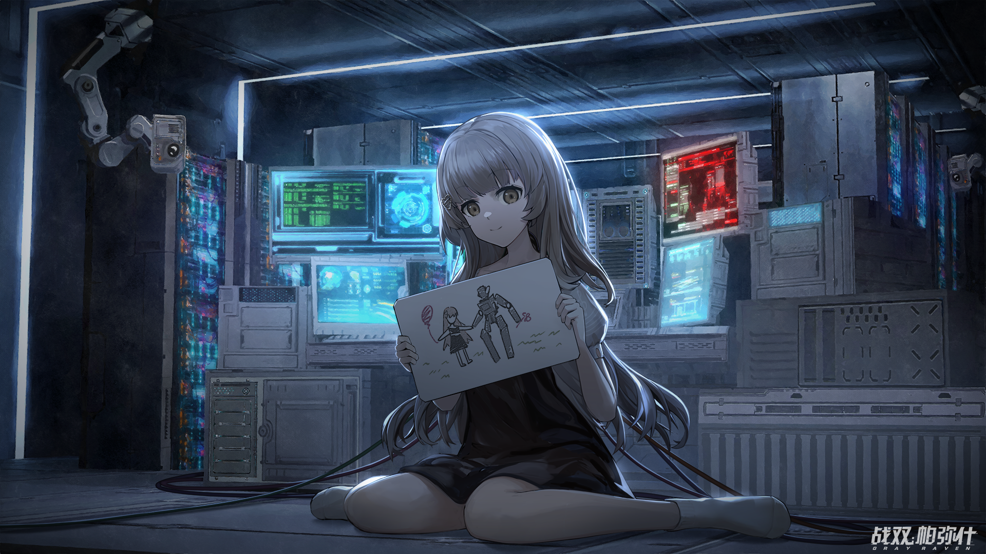 Punishing: Gray Raven anime girl with drawing HD Wallpaper