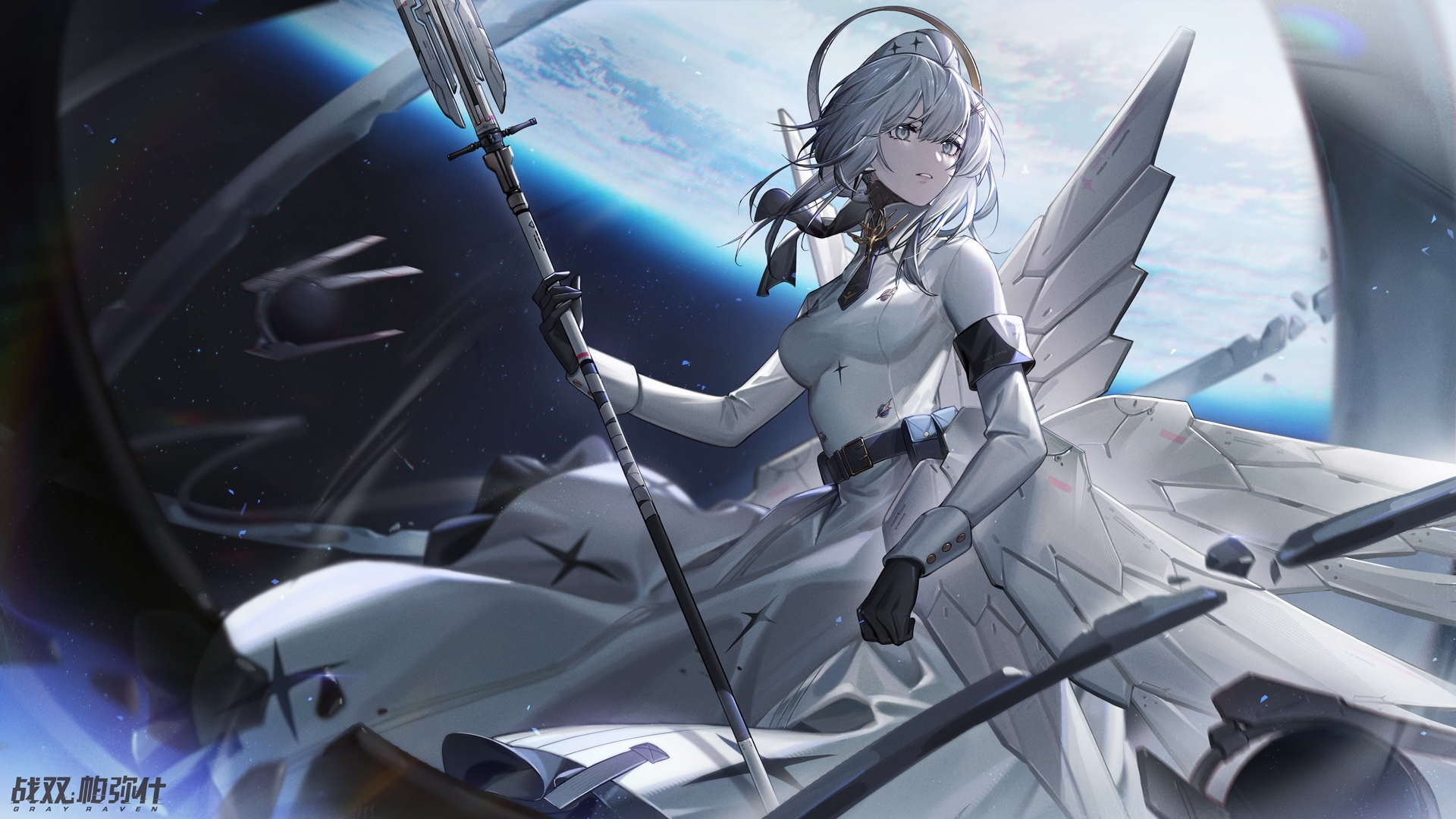 Kamui from Punishing: Gray Raven in space HD Wallpaper