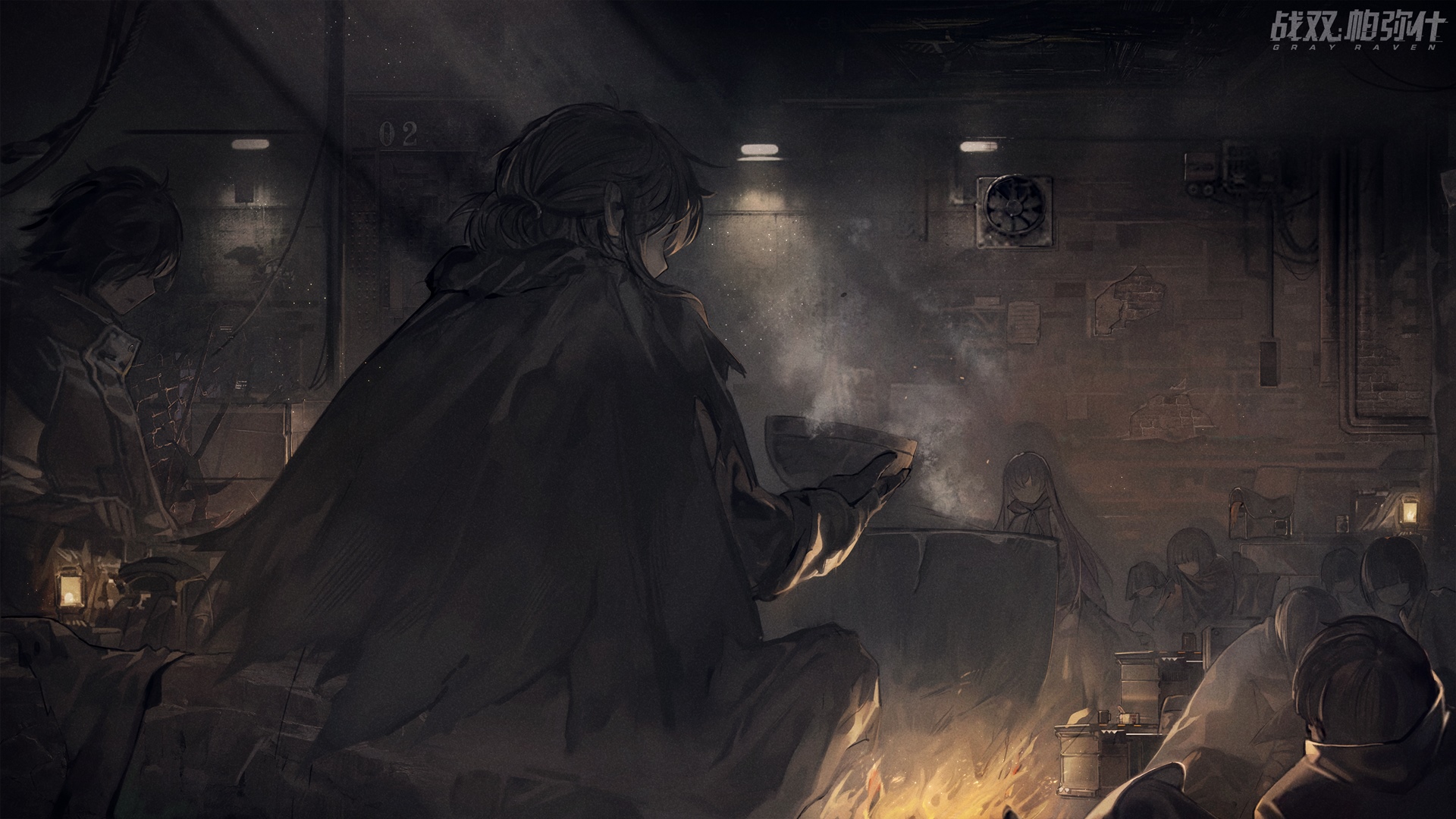 Punishing: Gray Raven characters gathered around a fire HD Wallpaper
