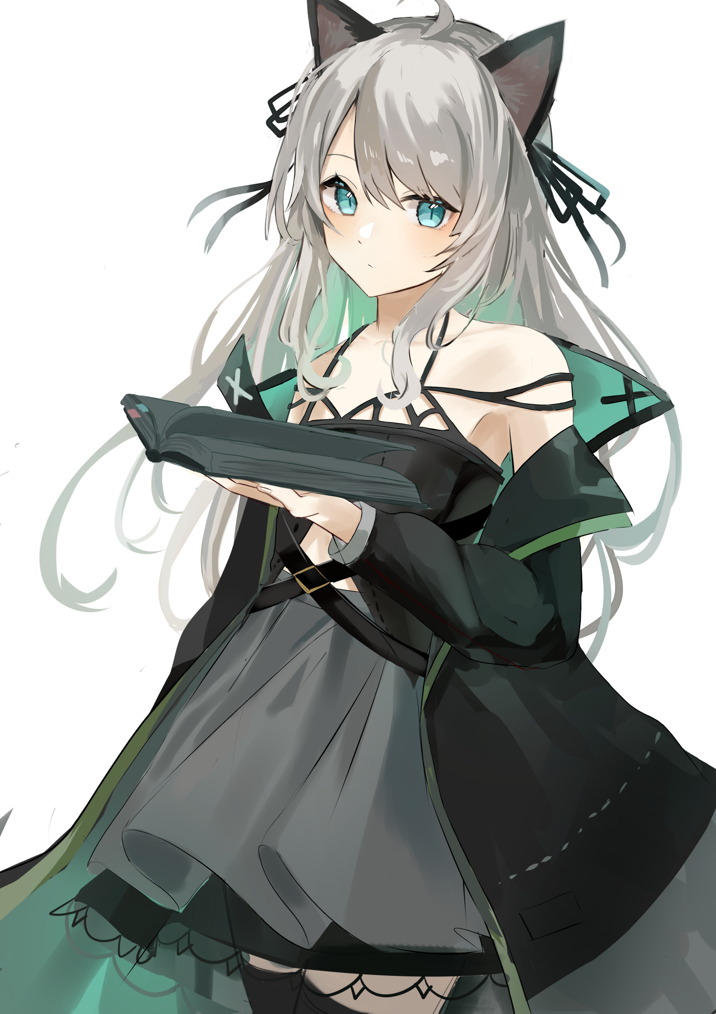 Mint from Arknights holding a book HD Phone Wallpaper