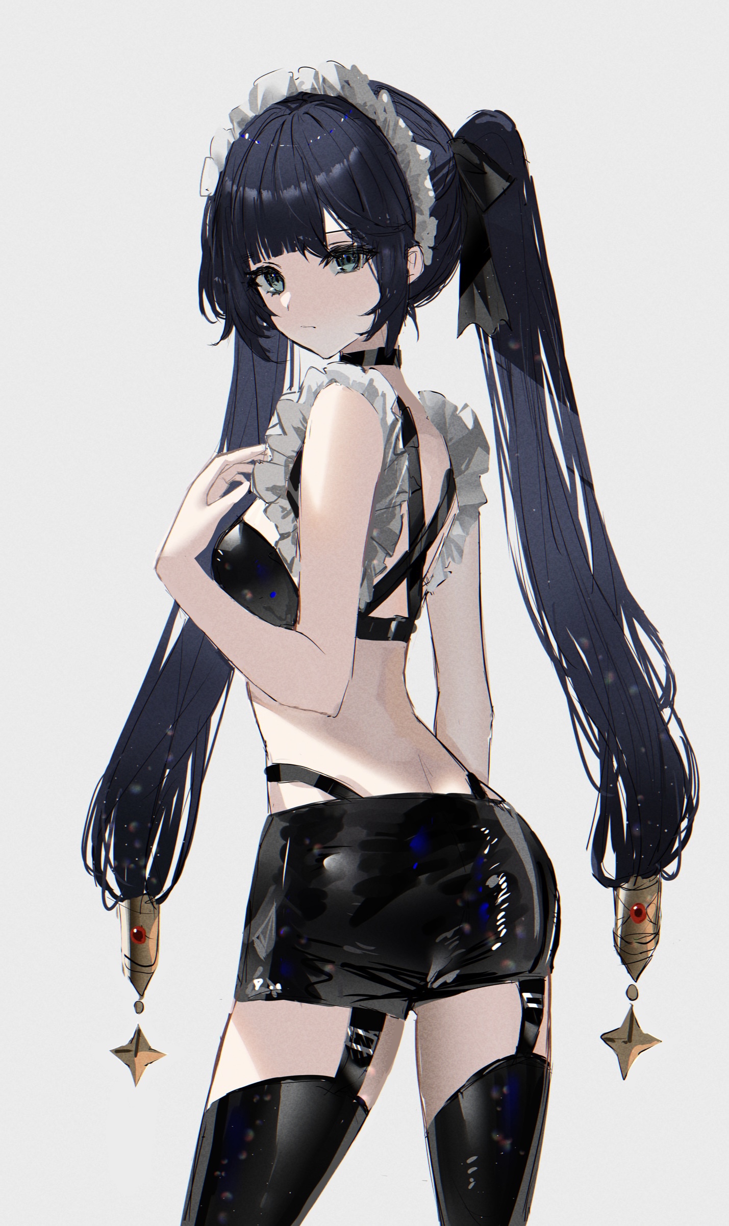 Mona from Genshin Impact in a maid bikini HD Phone Wallpaper