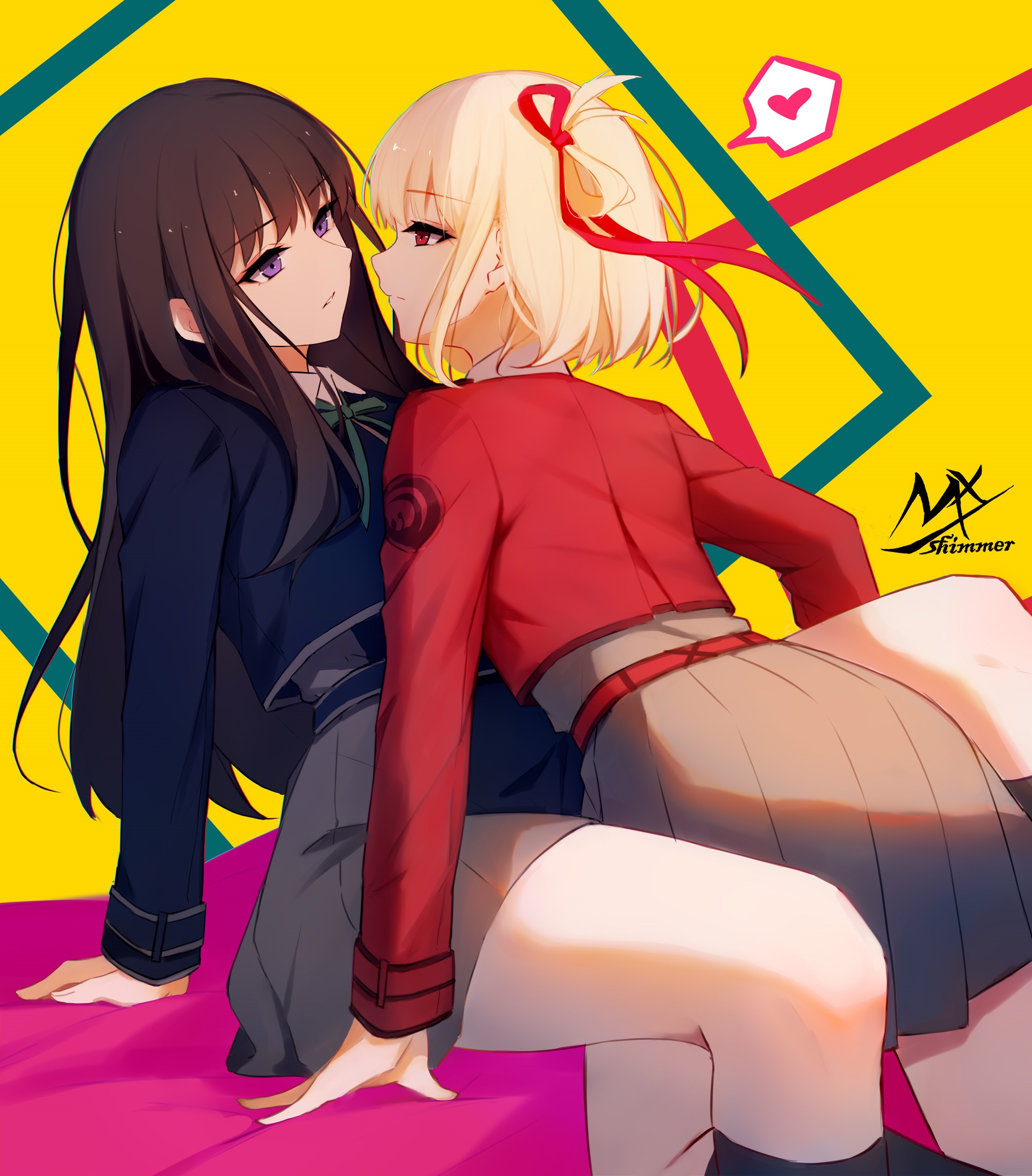 Lycoris Recoil Fan Art: Chisato and Takina HD Phone Wallpaper