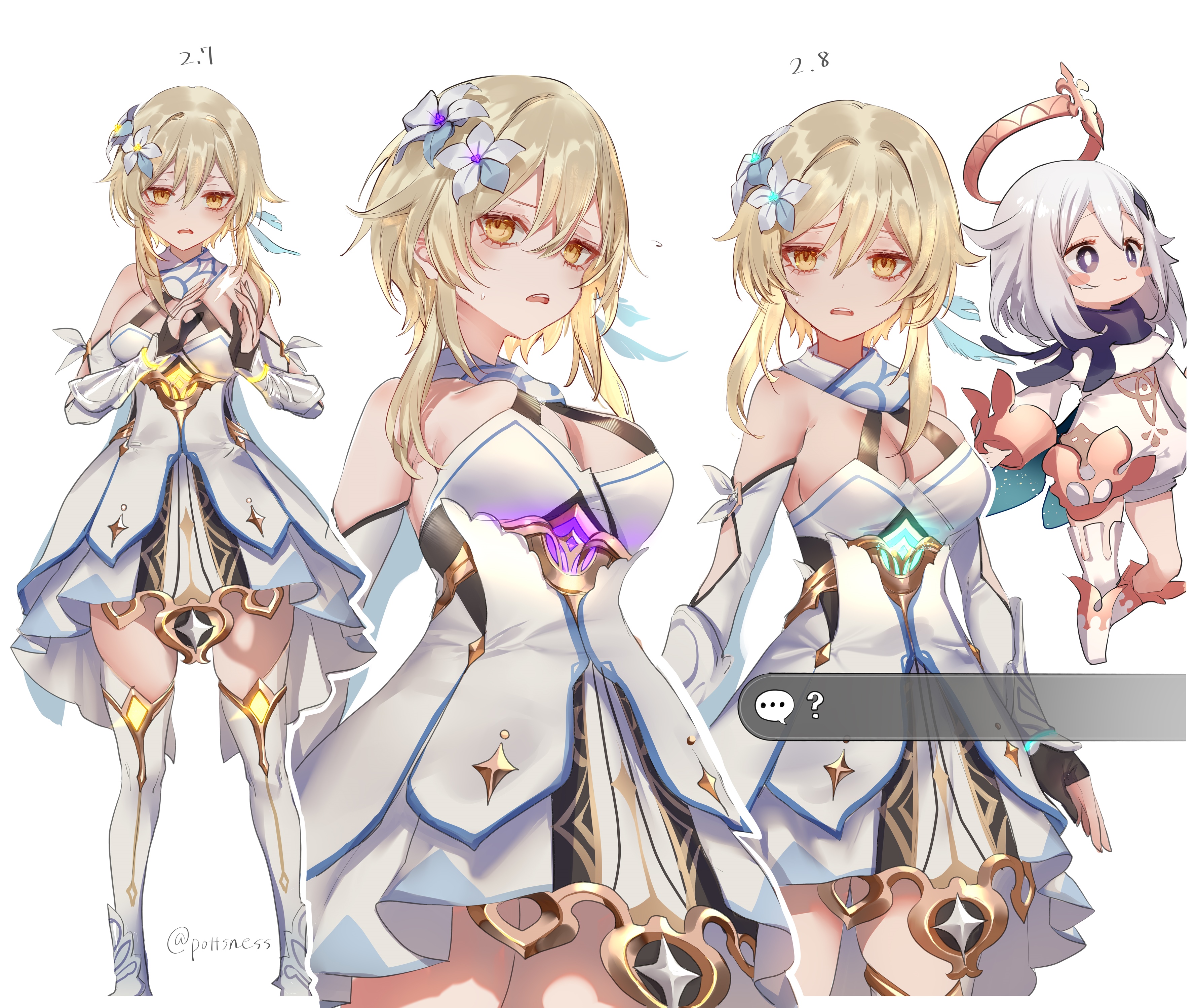 Lumine and Paimon from Genshin Impact HD Wallpaper