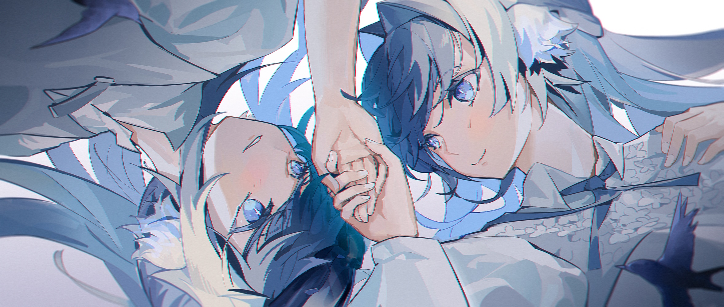 Astgenne and Astesia holding hands HD Wallpaper