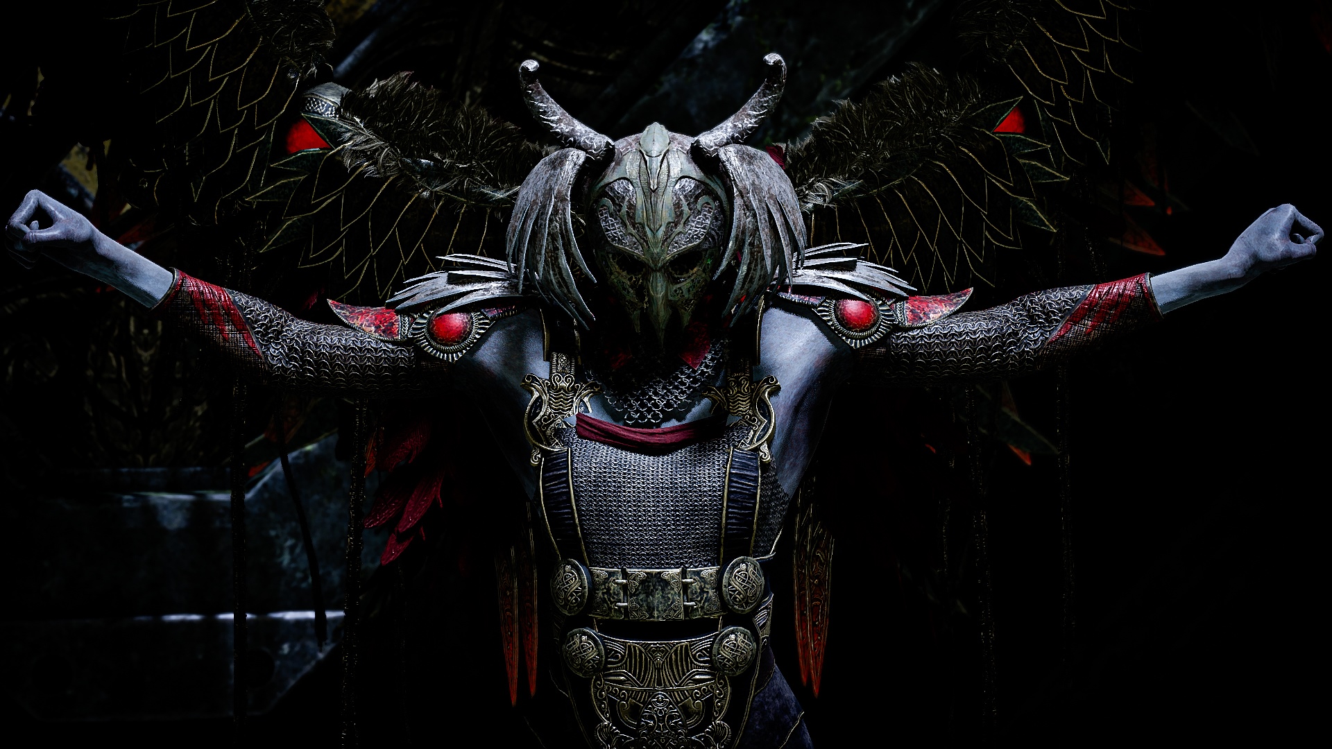 God of War character with ornate armor and wings HD Wallpaper