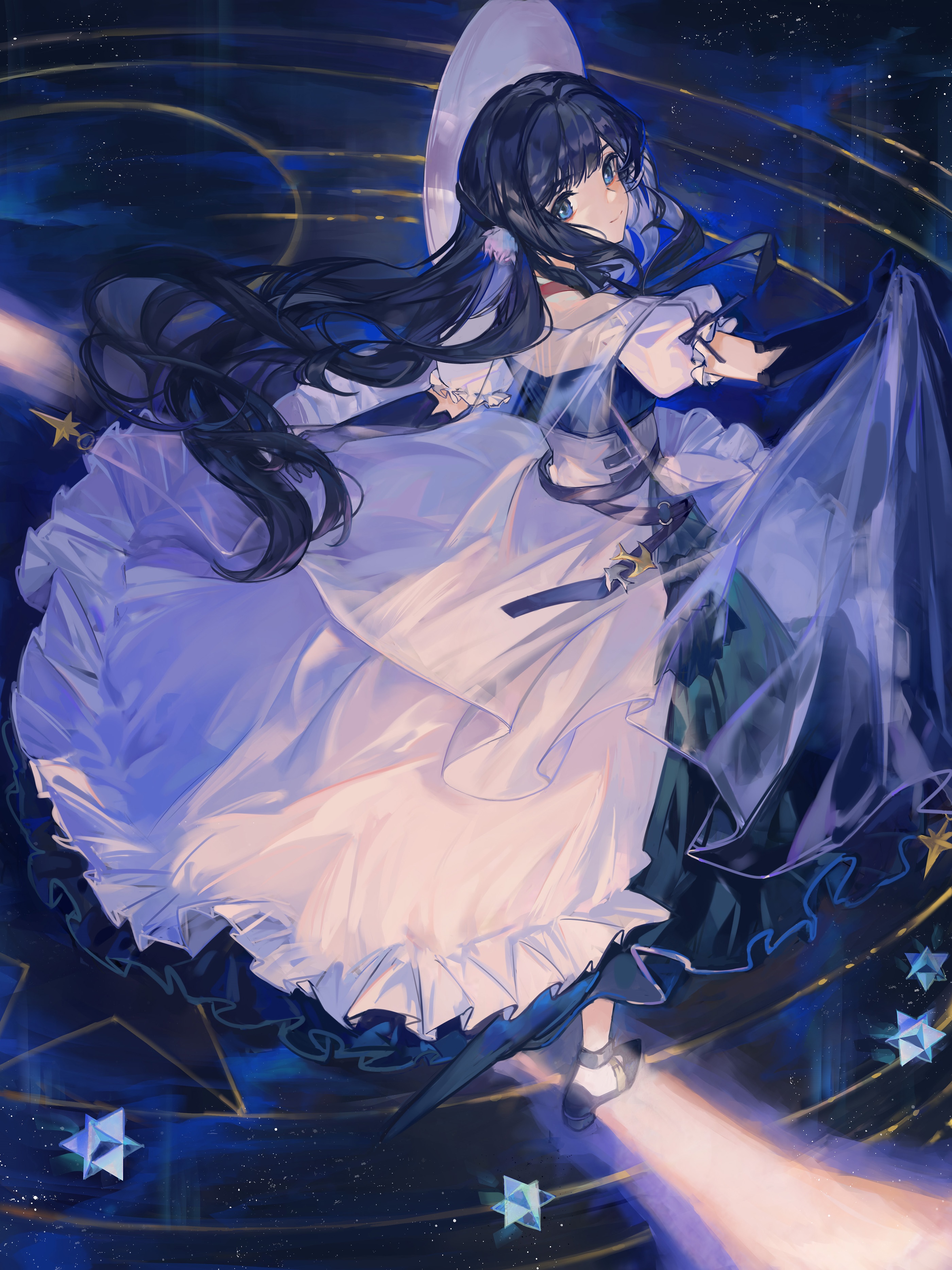 Astesia from Arknights fan art with blue hair HD Phone Wallpaper