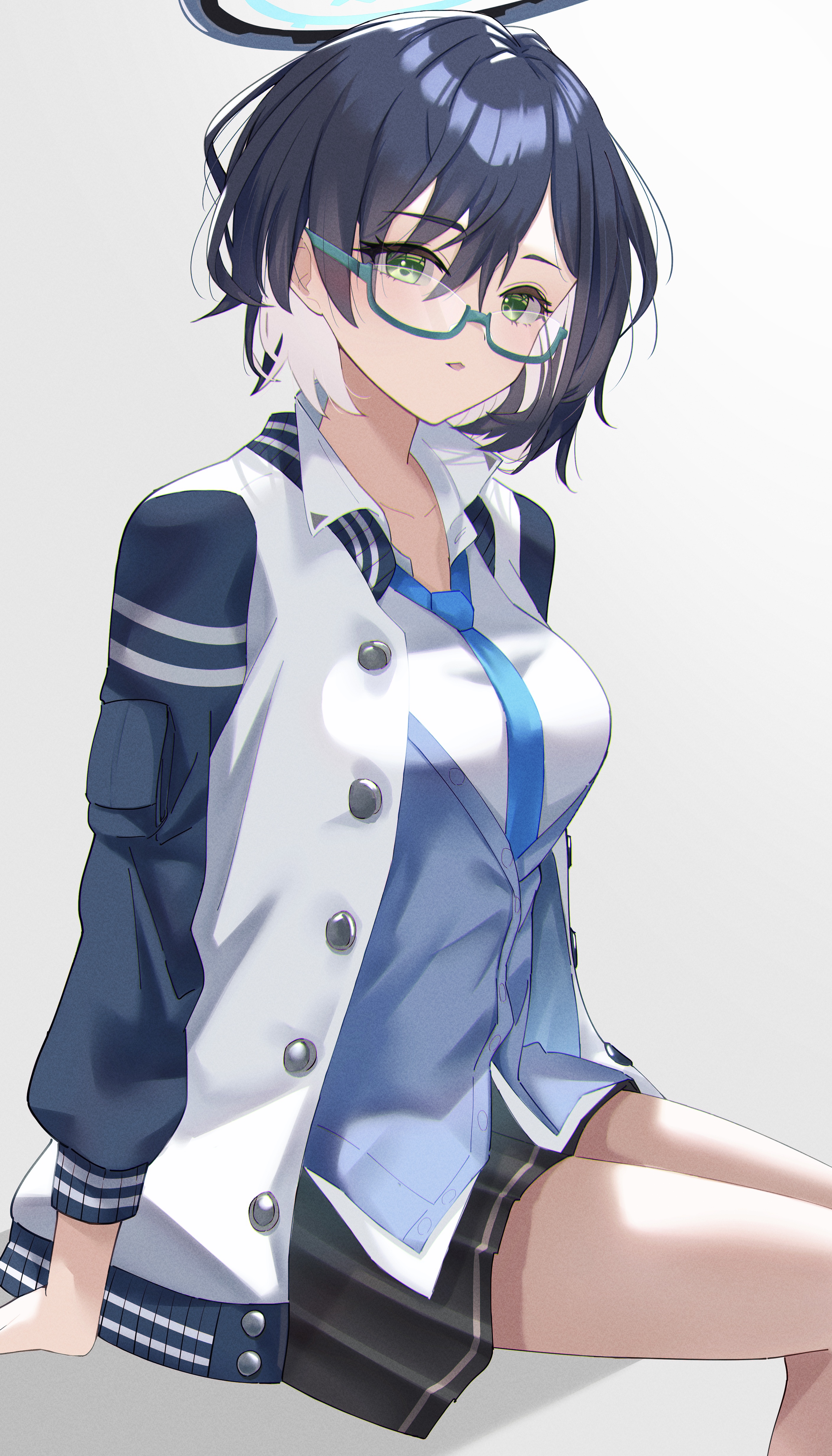 Anime girl with glasses and halo HD Phone Wallpaper