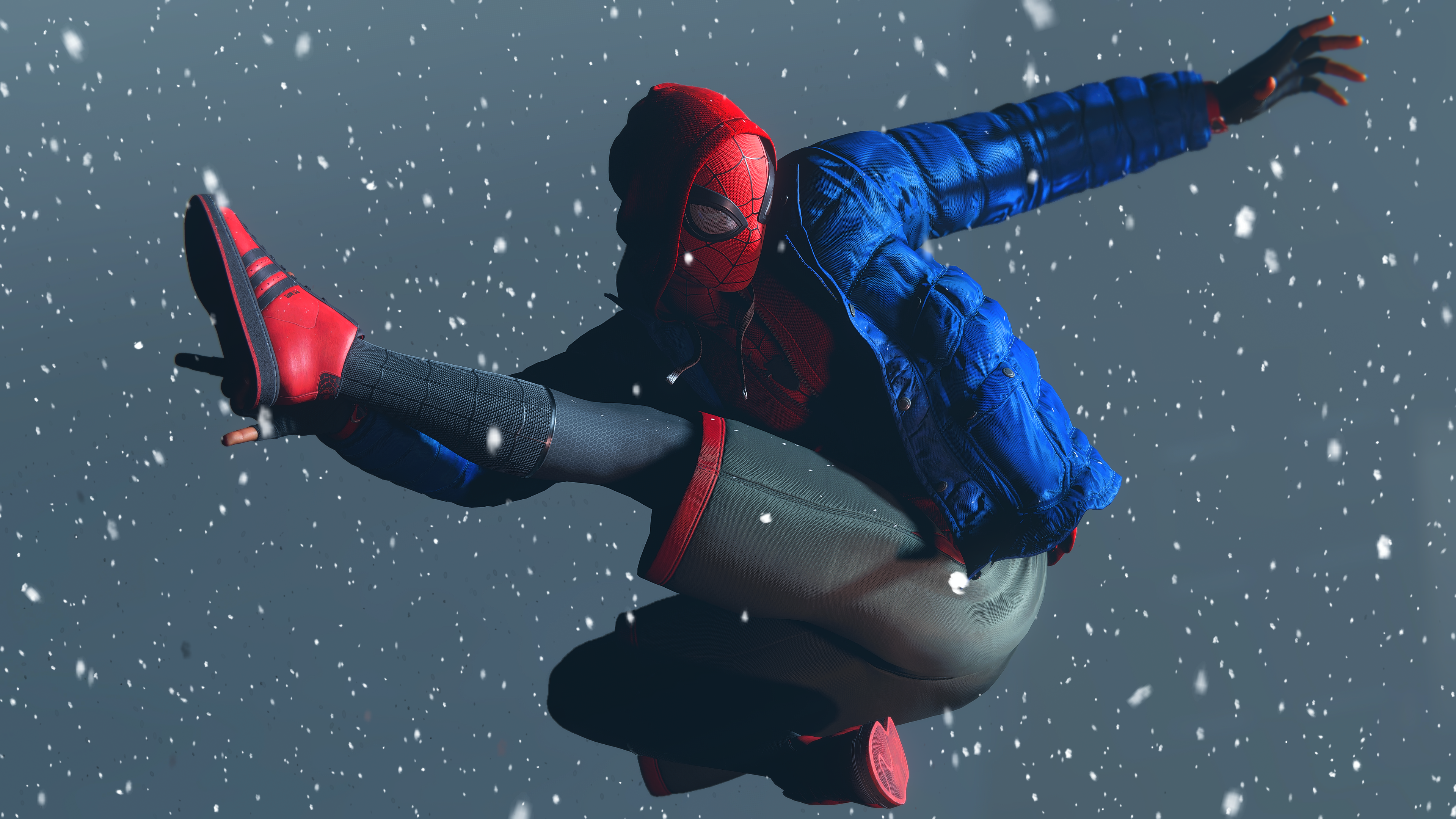 Spider-Man Miles Morales in the Snow HD Wallpaper