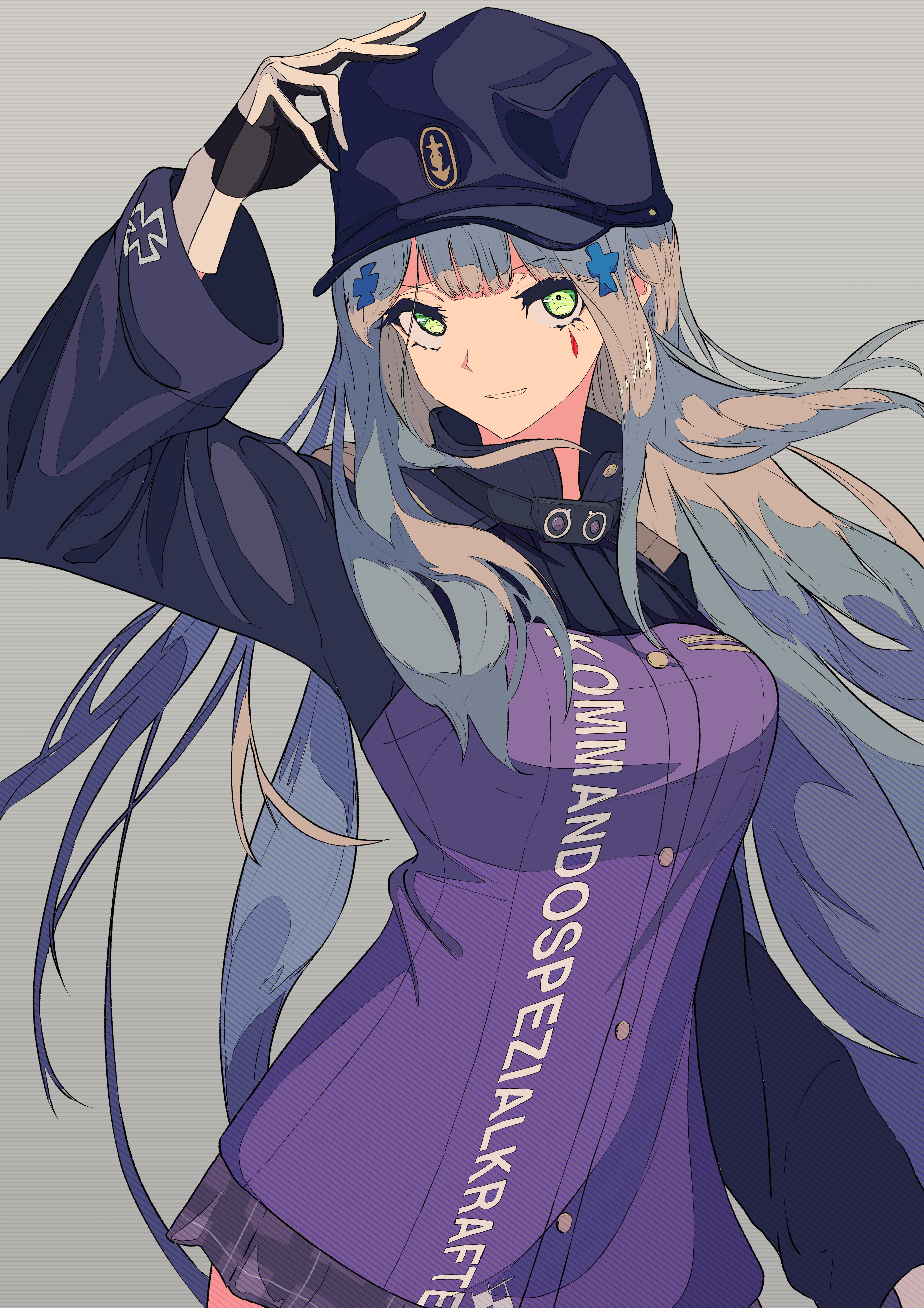 HK416 from Girls Frontline wearing a hat HD Phone Wallpaper
