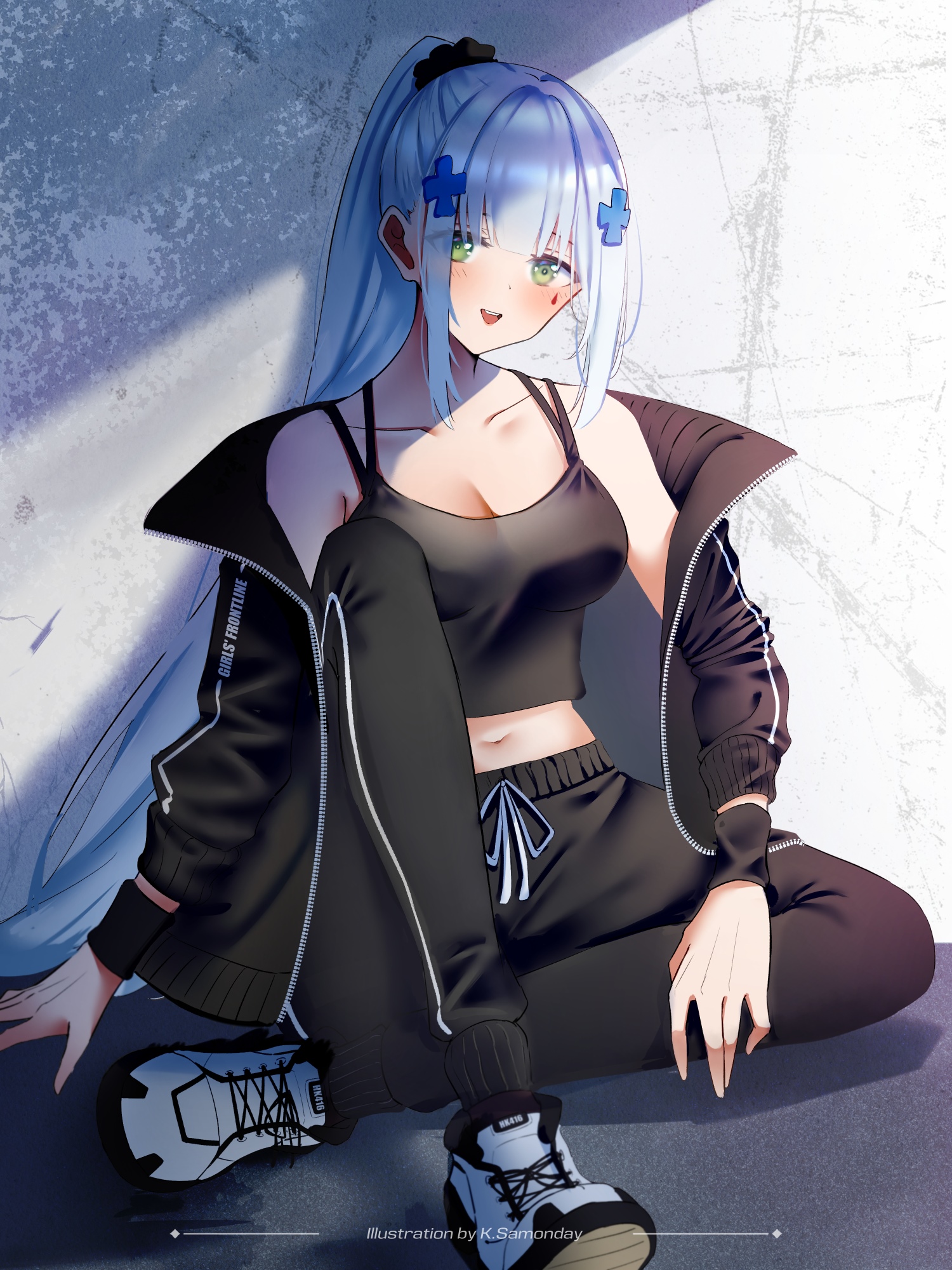 HK416 from Girls Frontline in athletic wear HD Phone Wallpaper