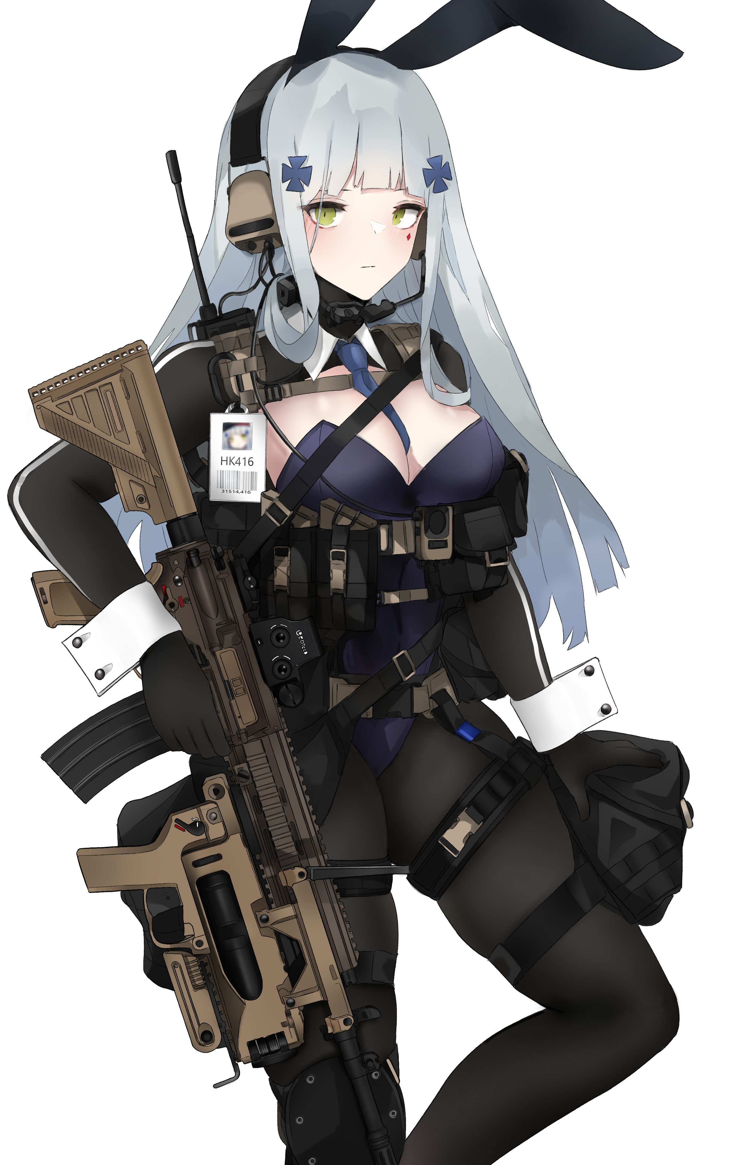 HK416 from Girls Frontline with a gun HD Phone Wallpaper