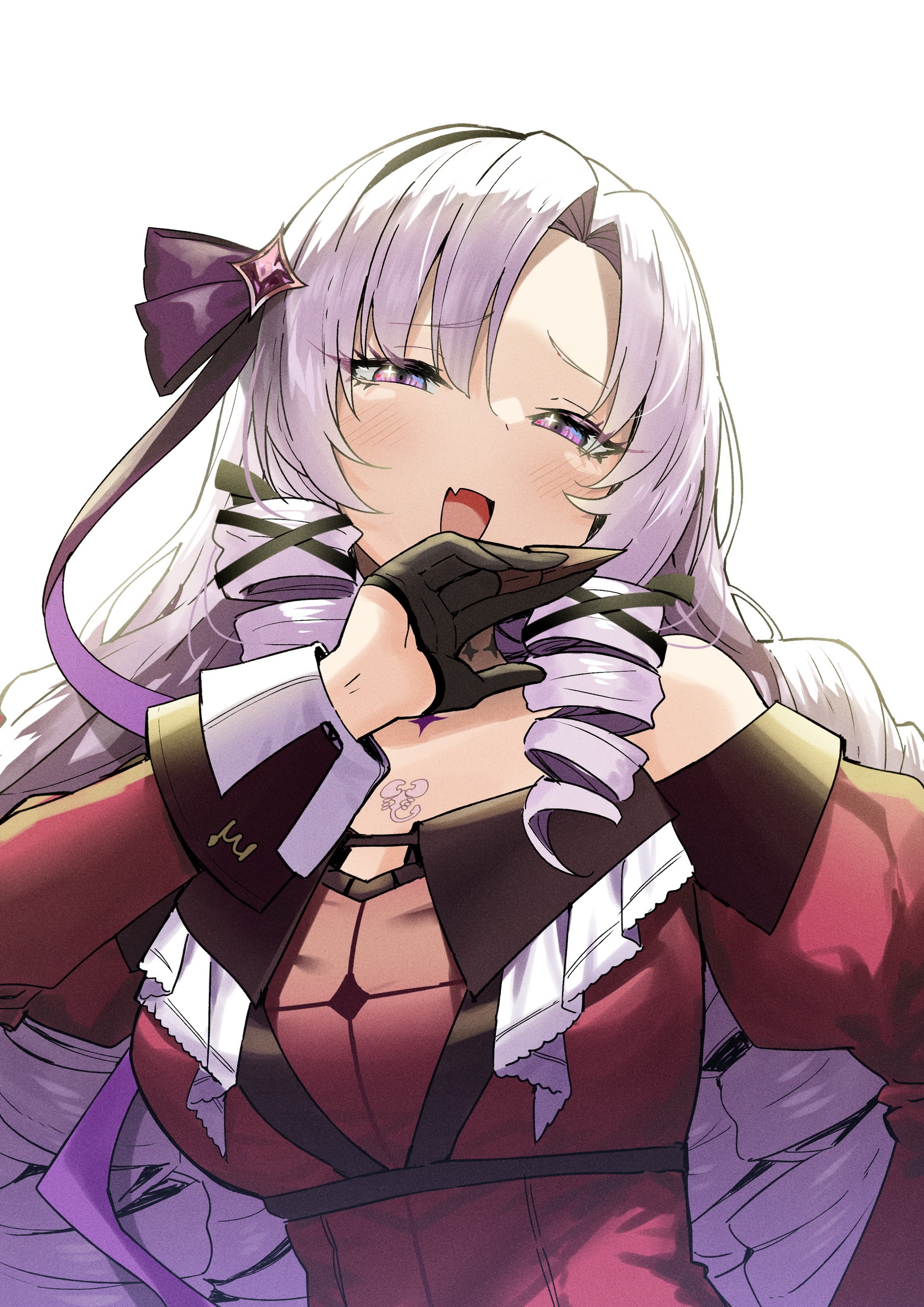 Virtual Youtuber Nijisanji character with purple bow HD Phone Wallpaper