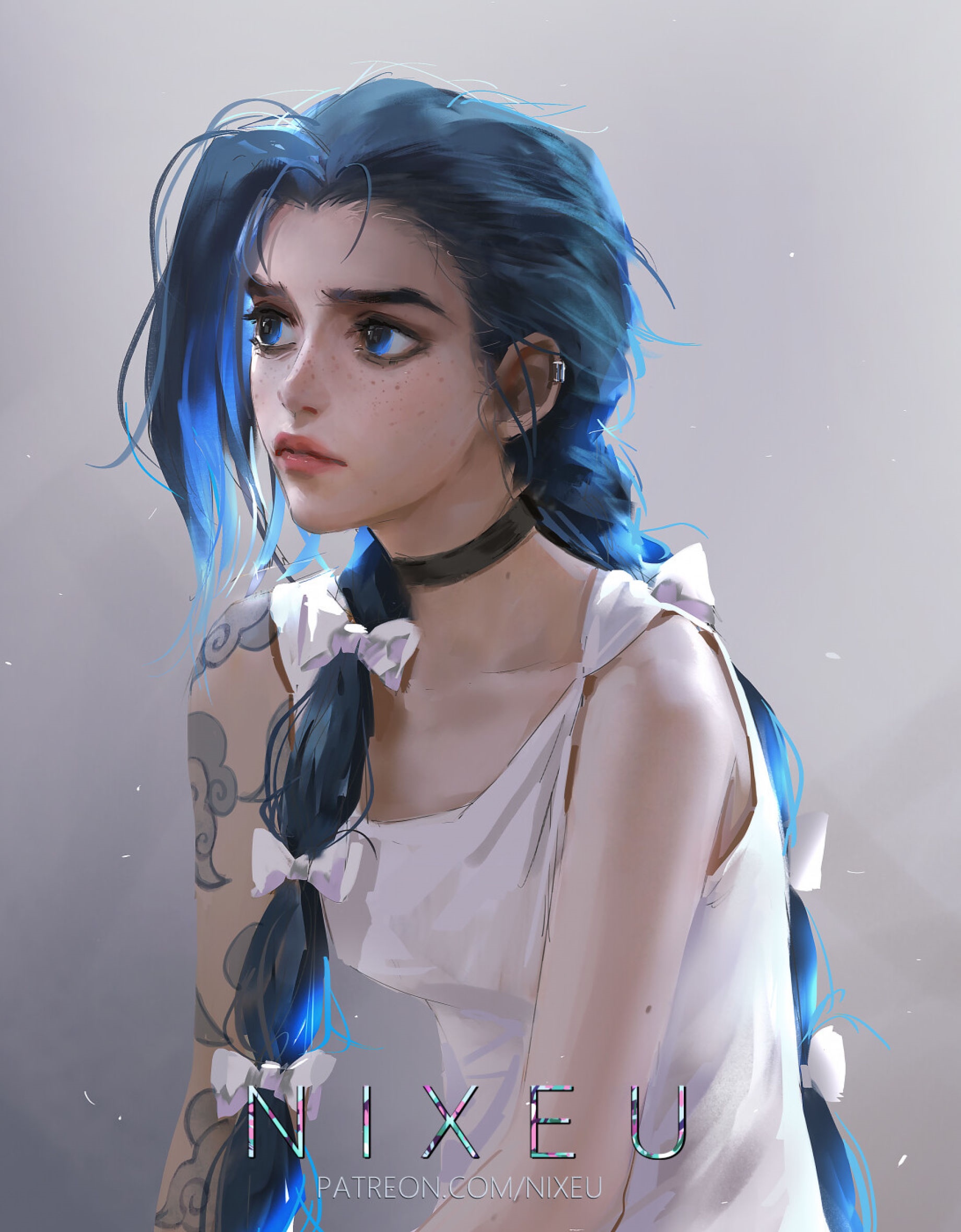 Jinx from League of Legends by Nixeu HD Phone Wallpaper