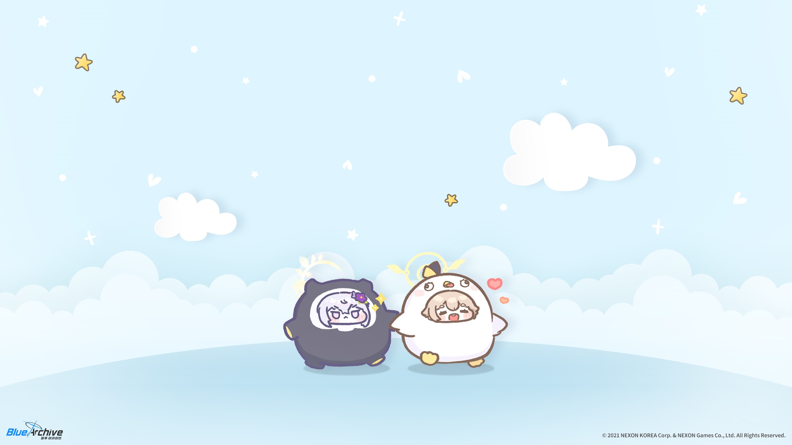 Blue Archive Hifumi and Azusa in fluffy costumes HD Wallpaper