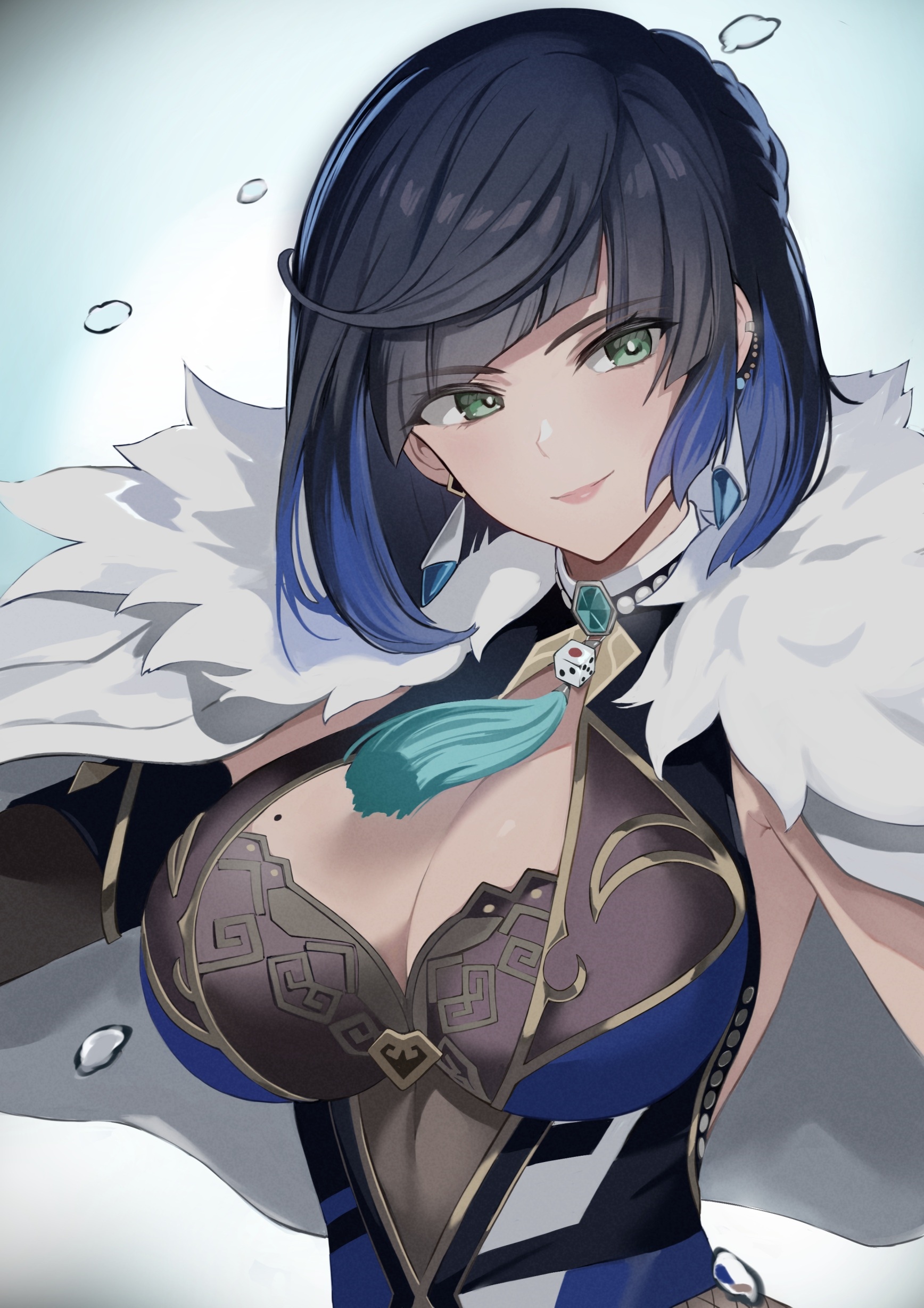 Yelan from Genshin Impact with dice accessory HD Phone Wallpaper