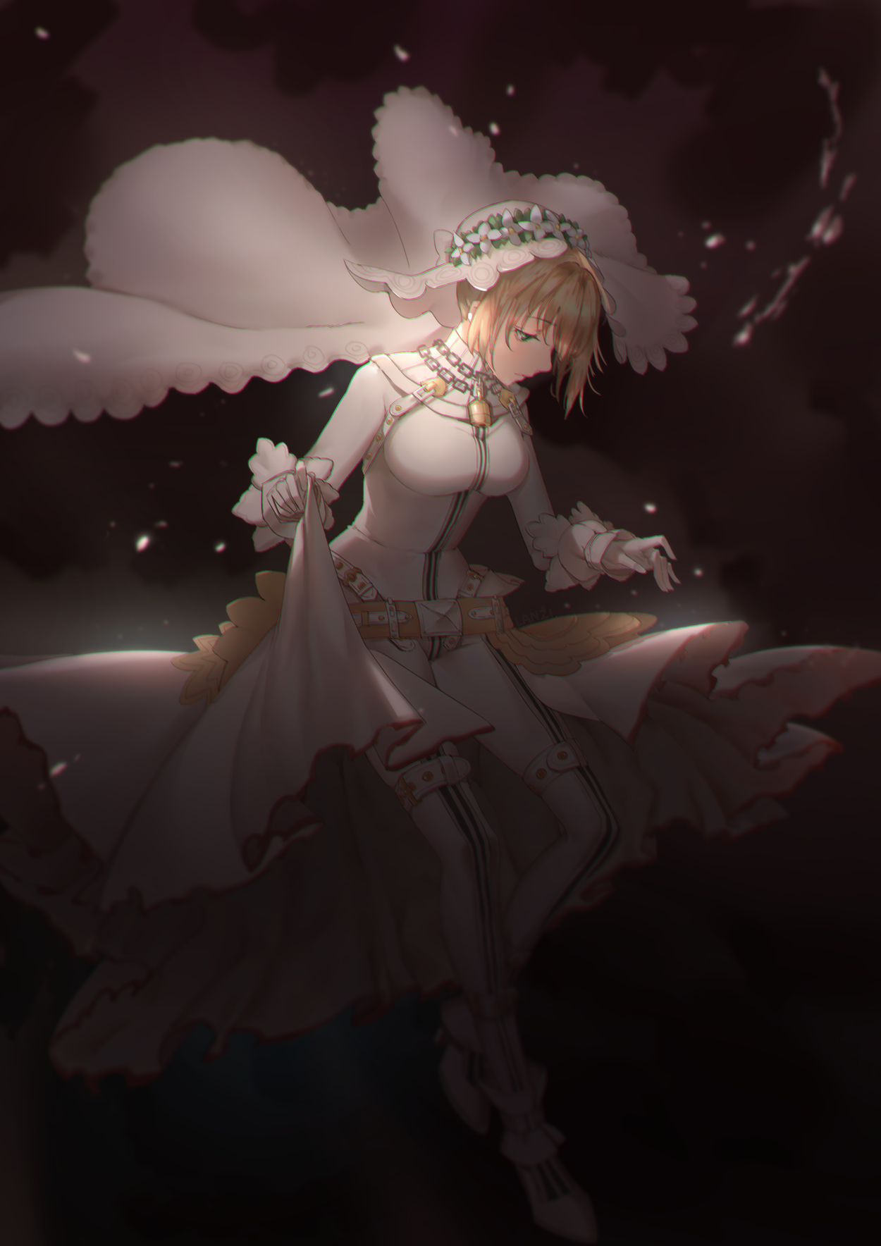 Saber Bride in a White Dress HD Phone Wallpaper