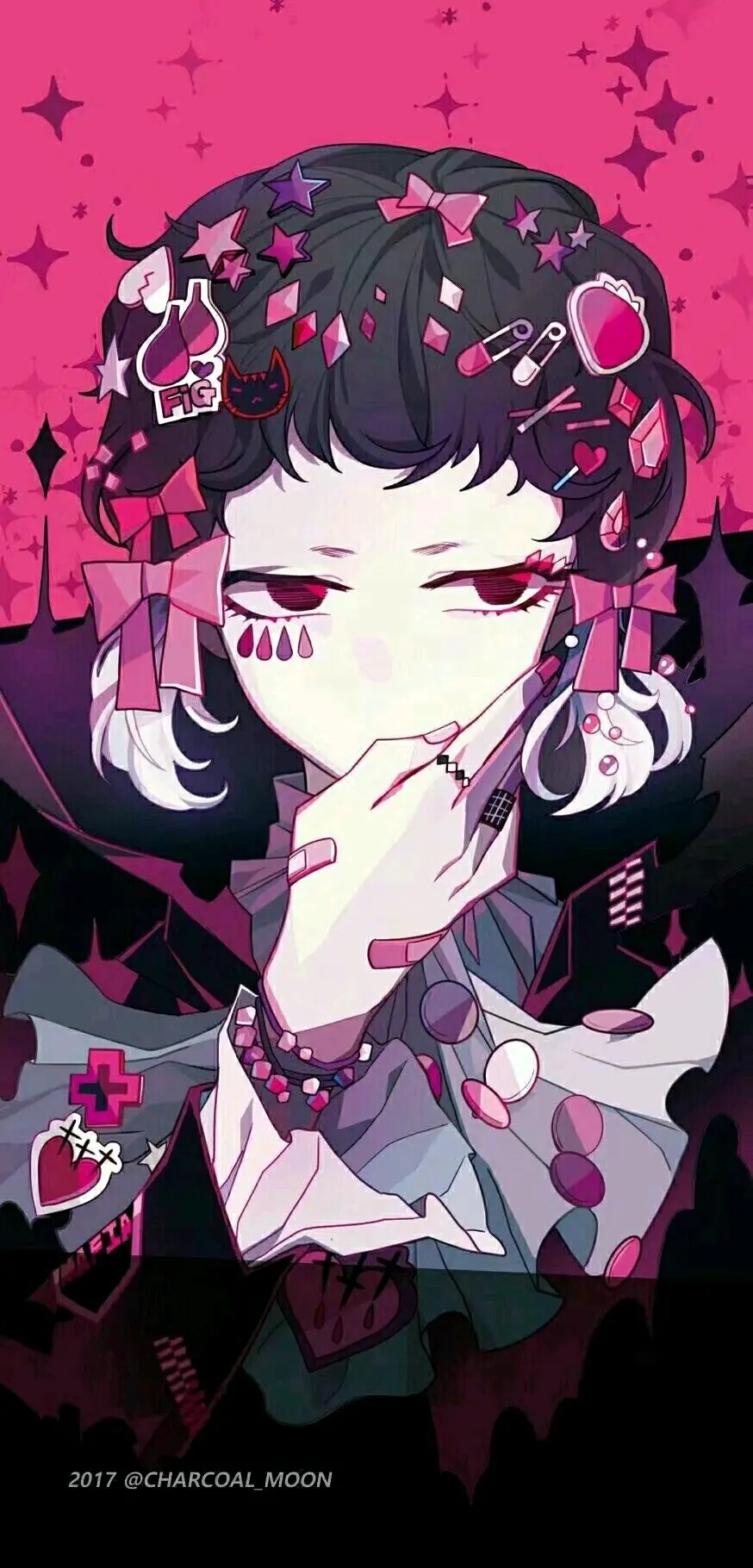 Ryunosuke Akutagawa with pink accessories HD Phone Wallpaper