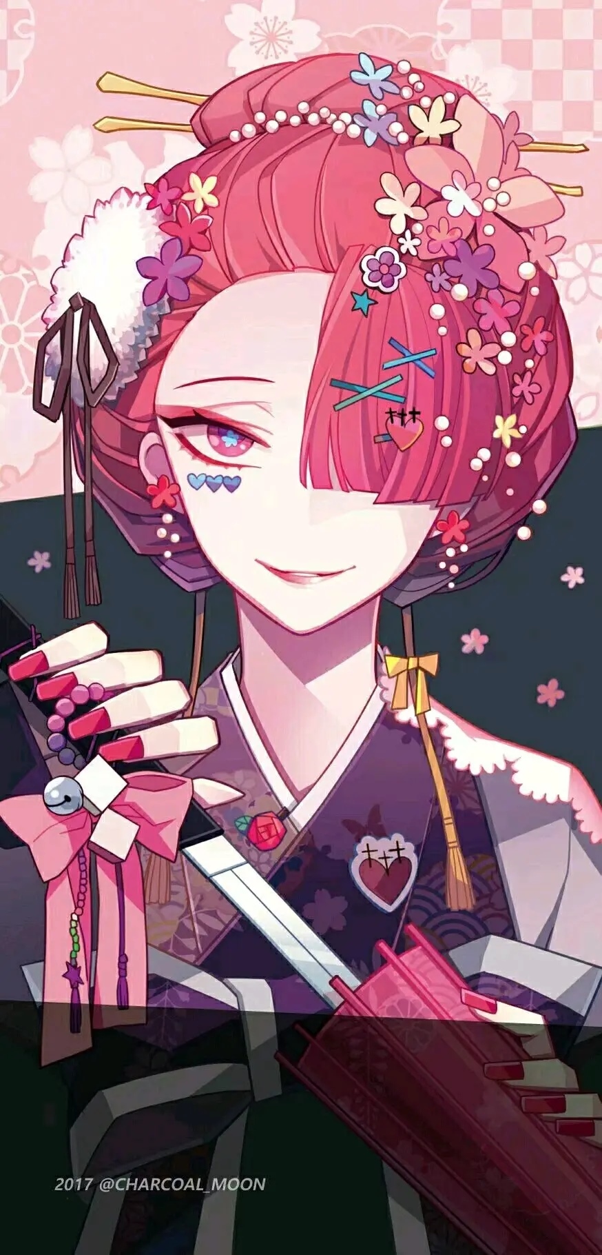 Ozaki Akabaci from Bungo Stray Dogs with flowers HD Phone Wallpaper