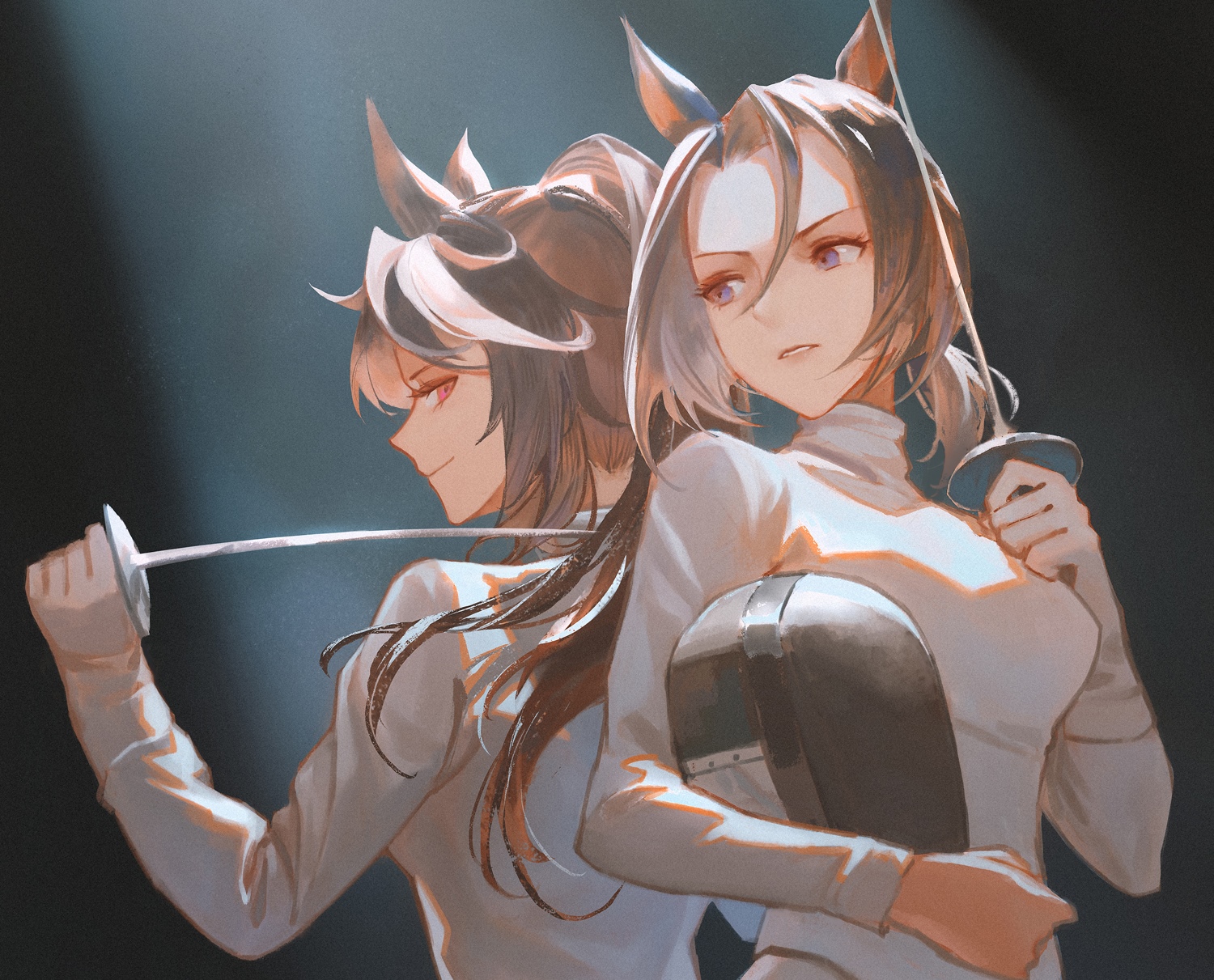 Symboli Rudolf and Air Groove fencing fan art HD Wallpaper