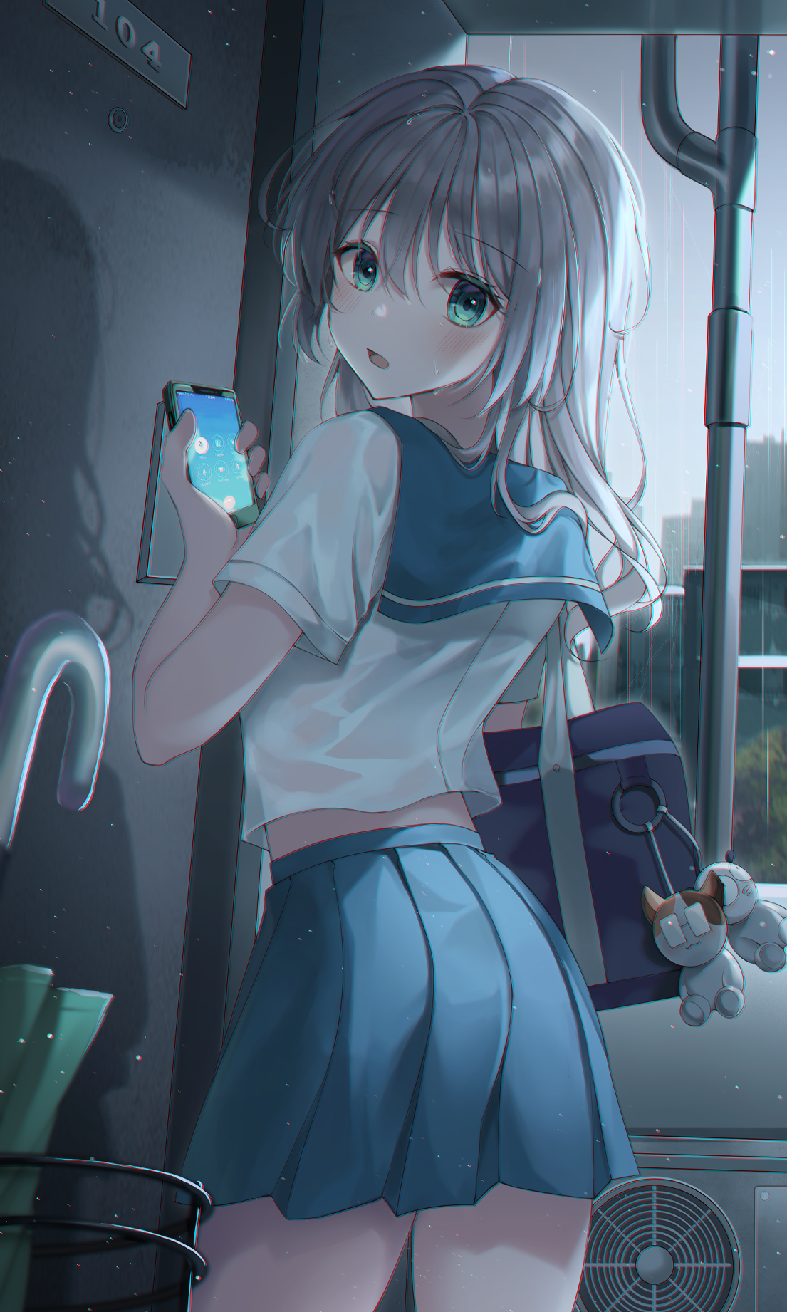 portrait schoolgirl school uniform petite Pixiv HD Phone Wallpaper