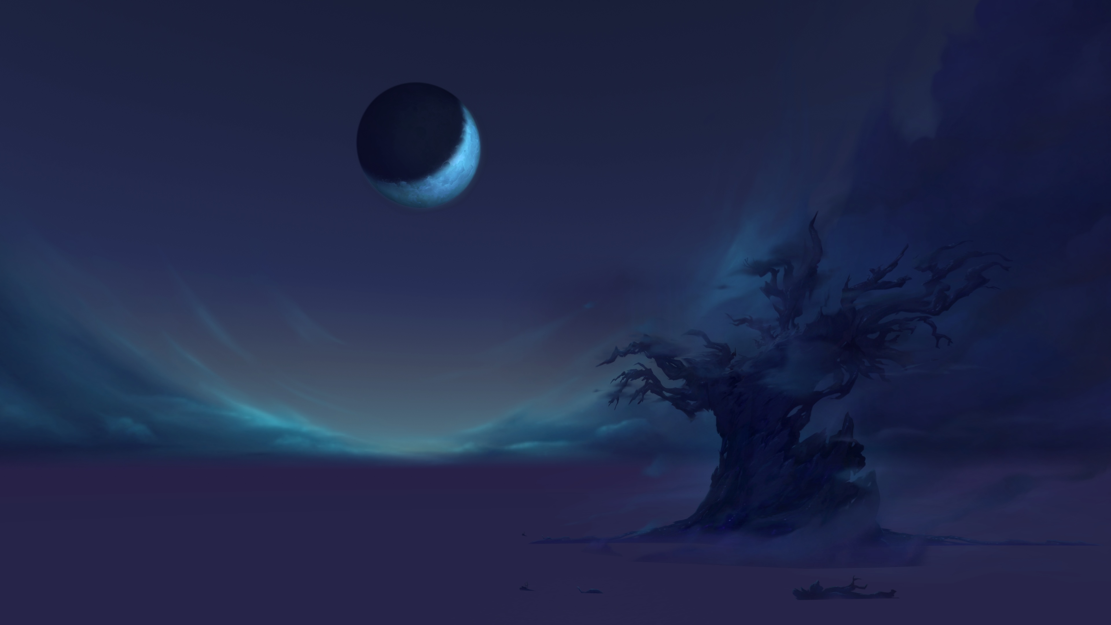 4K World of Warcraft: Battle for Azeroth night scene HD Wallpaper