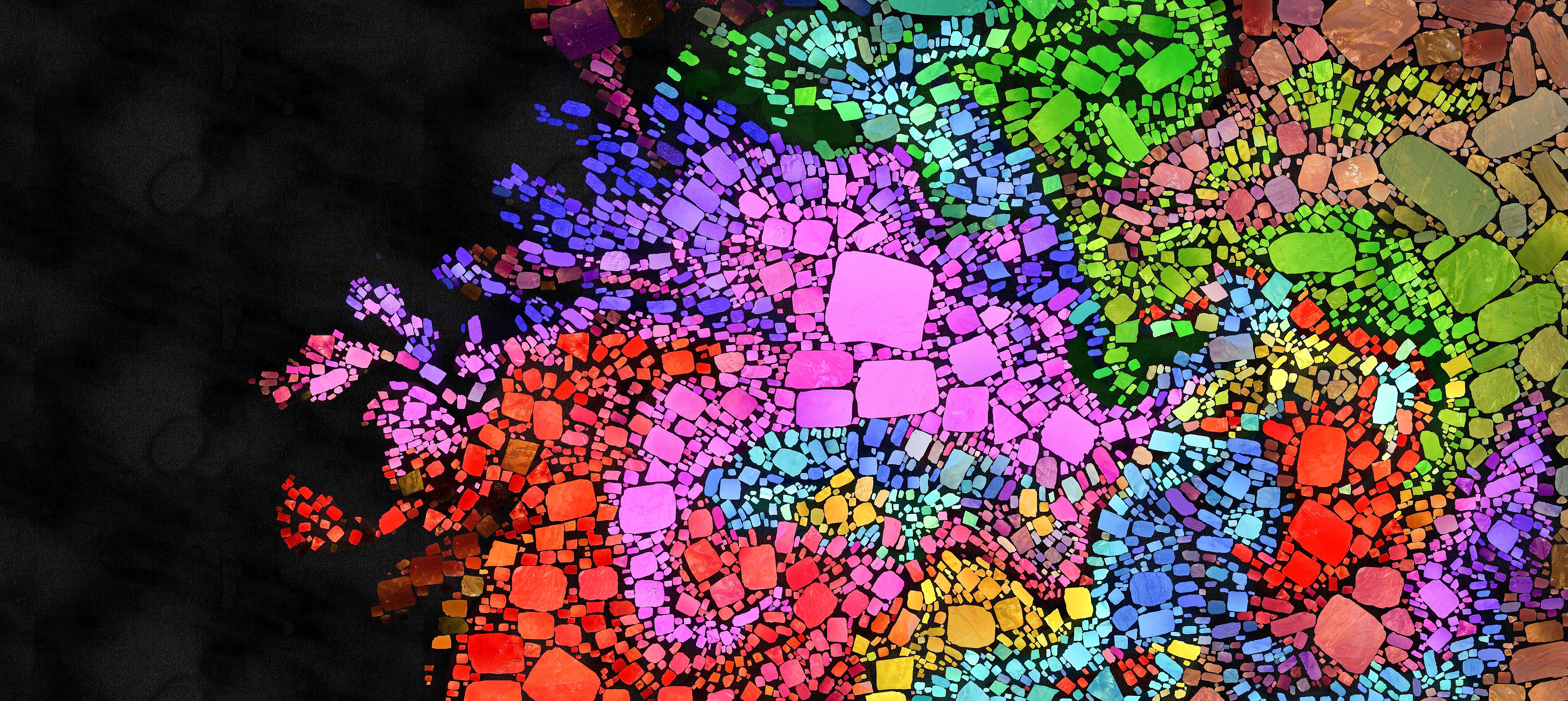 Colorful Mosaic Paint Splash Abstract 4K HD Wallpaper