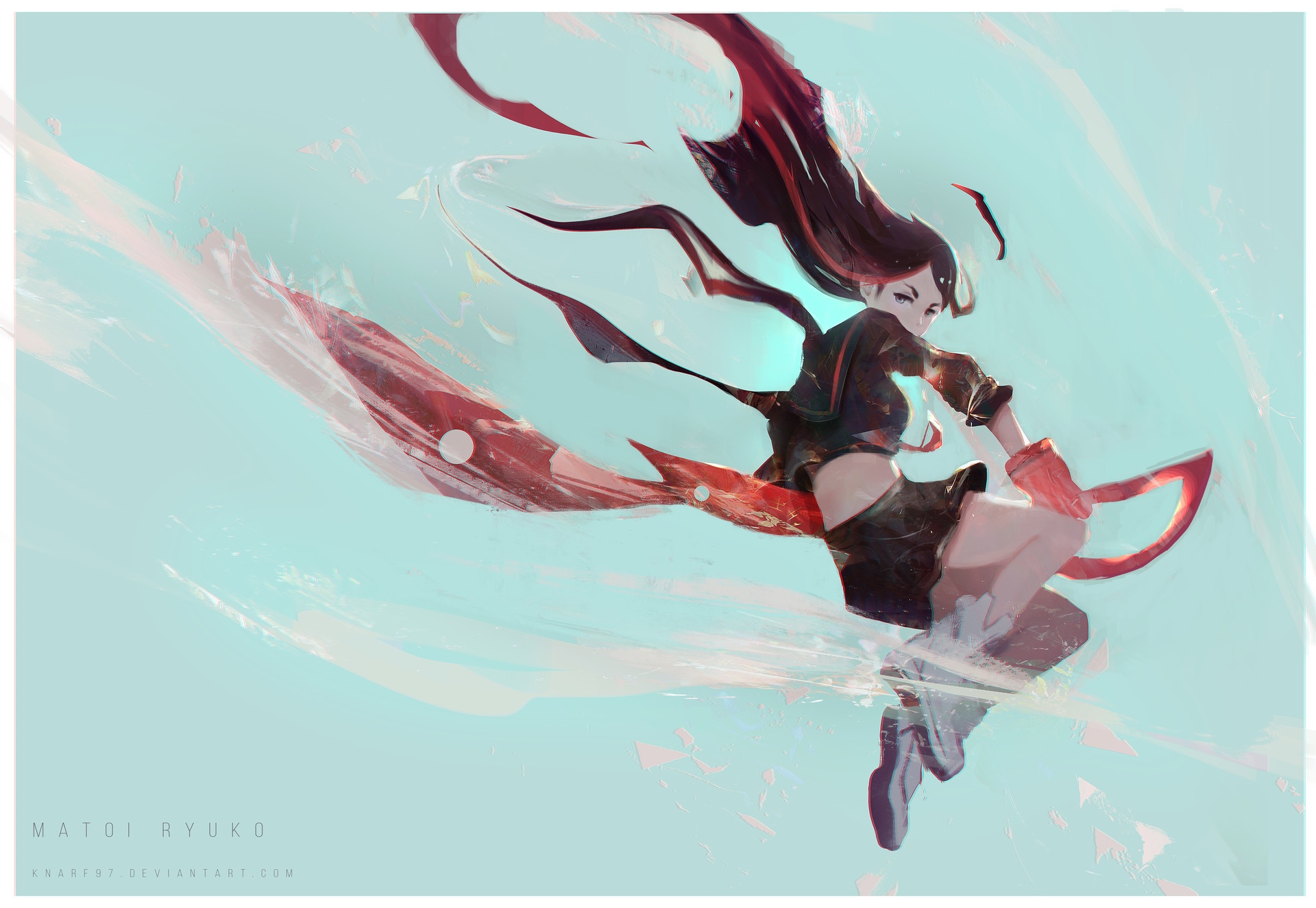 Matoi Ryuko from Kill la Kill in action HD Wallpaper