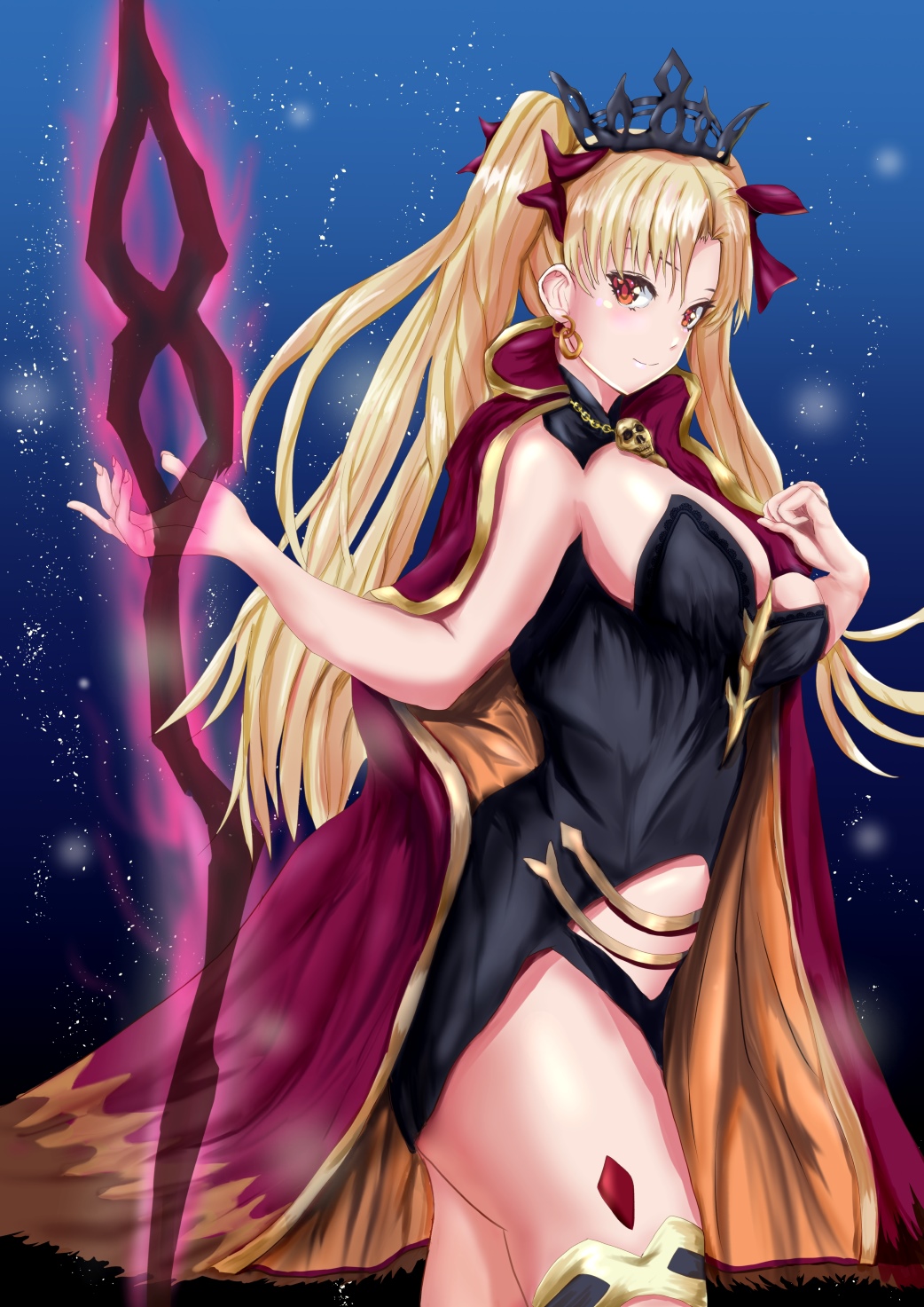 Ereshkigal from Fate/Grand Order holding a staff HD Phone Wallpaper