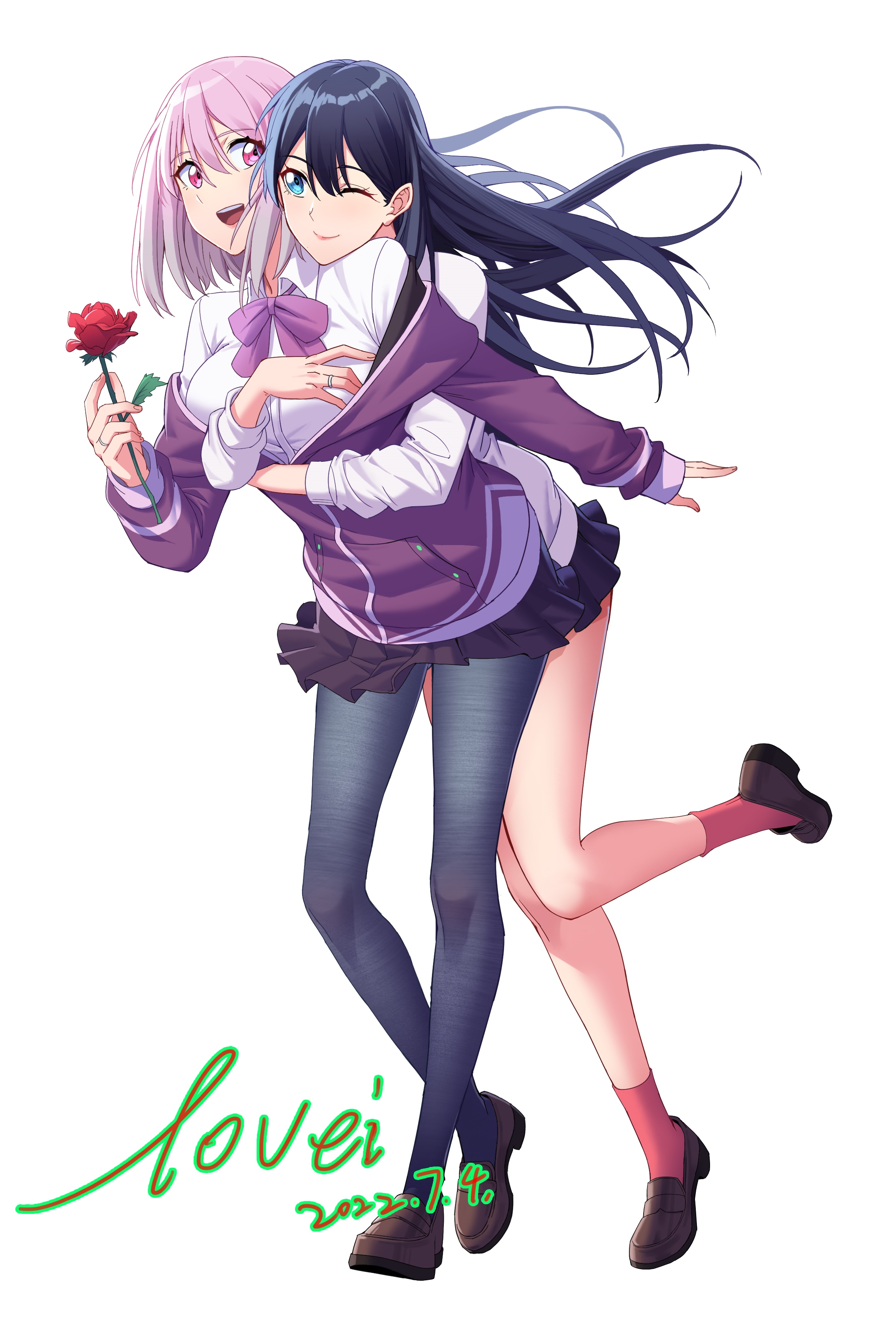 Rikka Takarada and Akane Shinjou fan art HD Phone Wallpaper