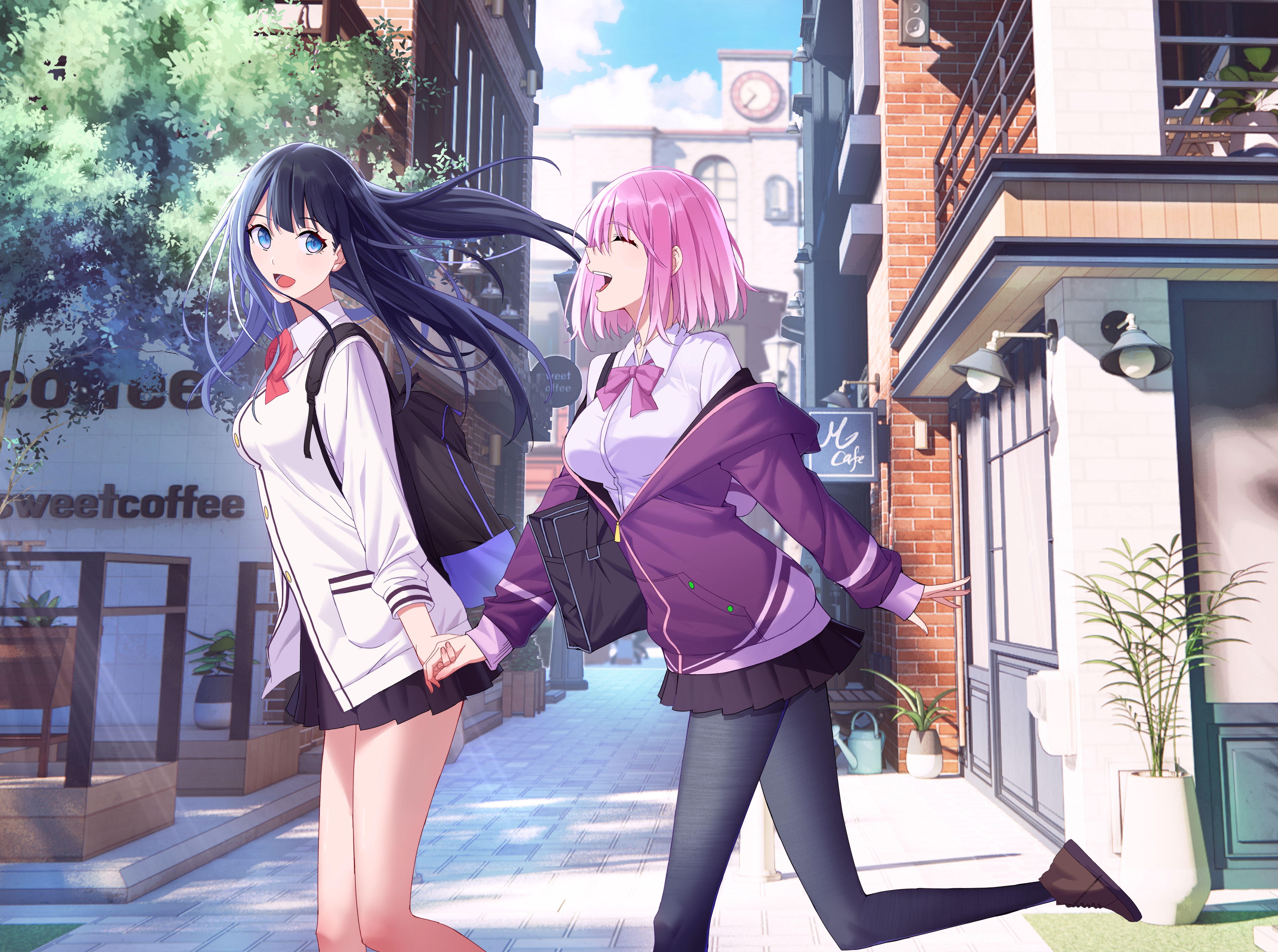 4K Shinjou Akane and Takarada Rikka from SSSS.GRIDMAN HD Wallpaper