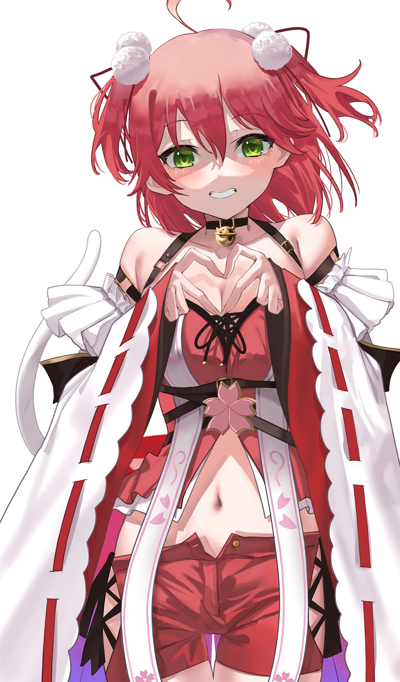Sakura Miko fan art with cat ears and bell collar HD Phone Wallpaper