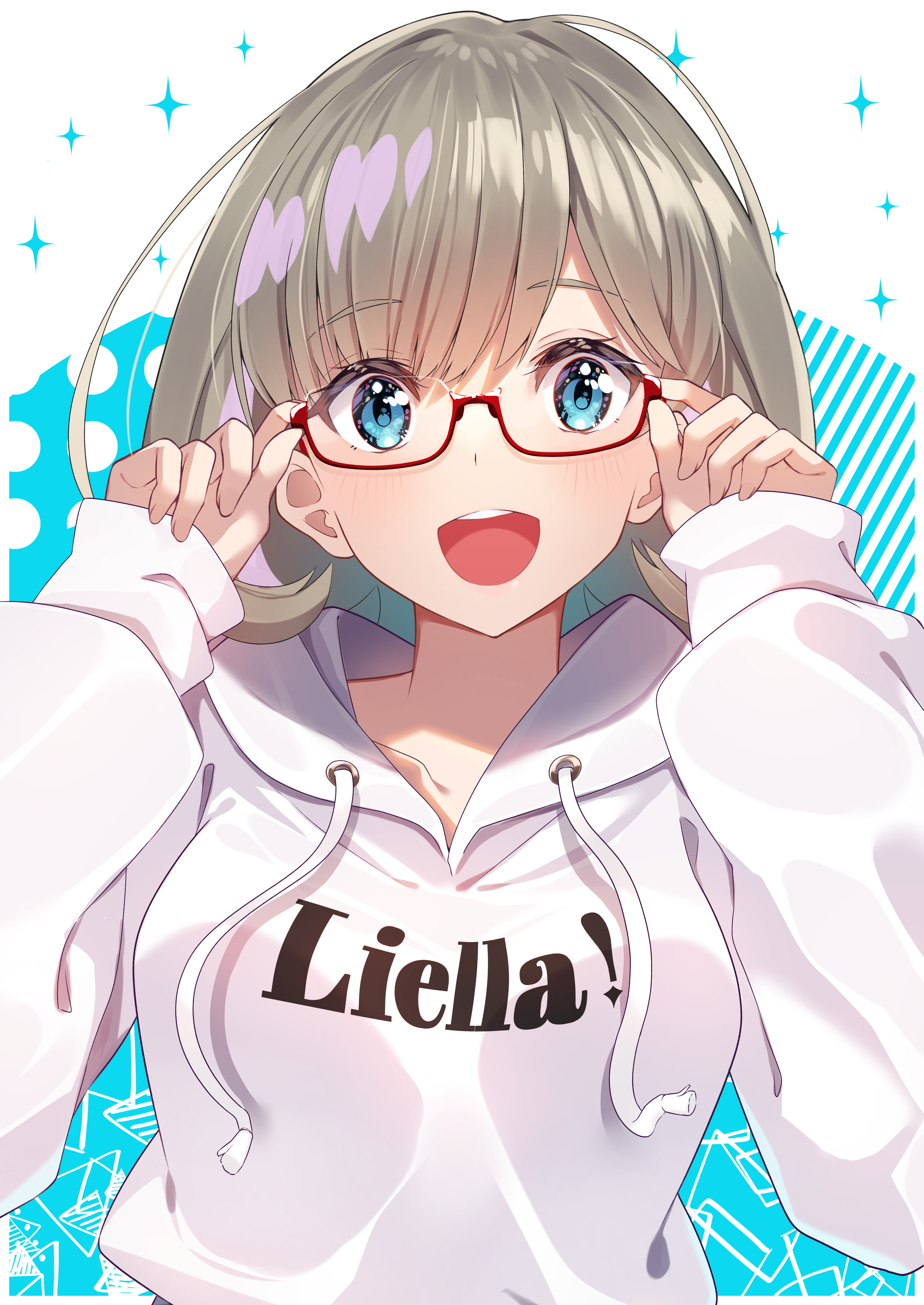 Tang Keke wearing glasses and a white hoodie HD Phone Wallpaper