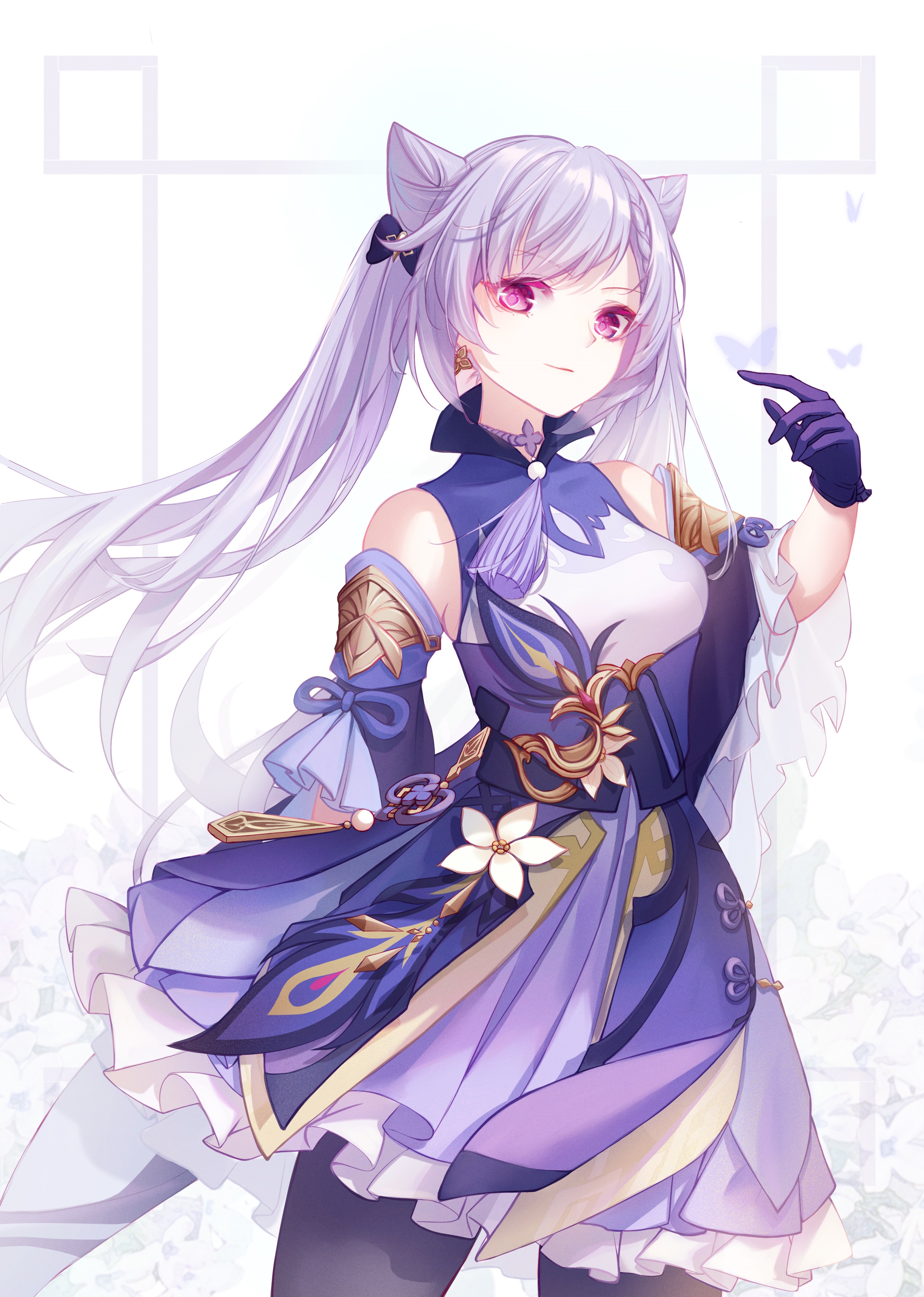 Keqing from Genshin Impact with purple hair HD Phone Wallpaper
