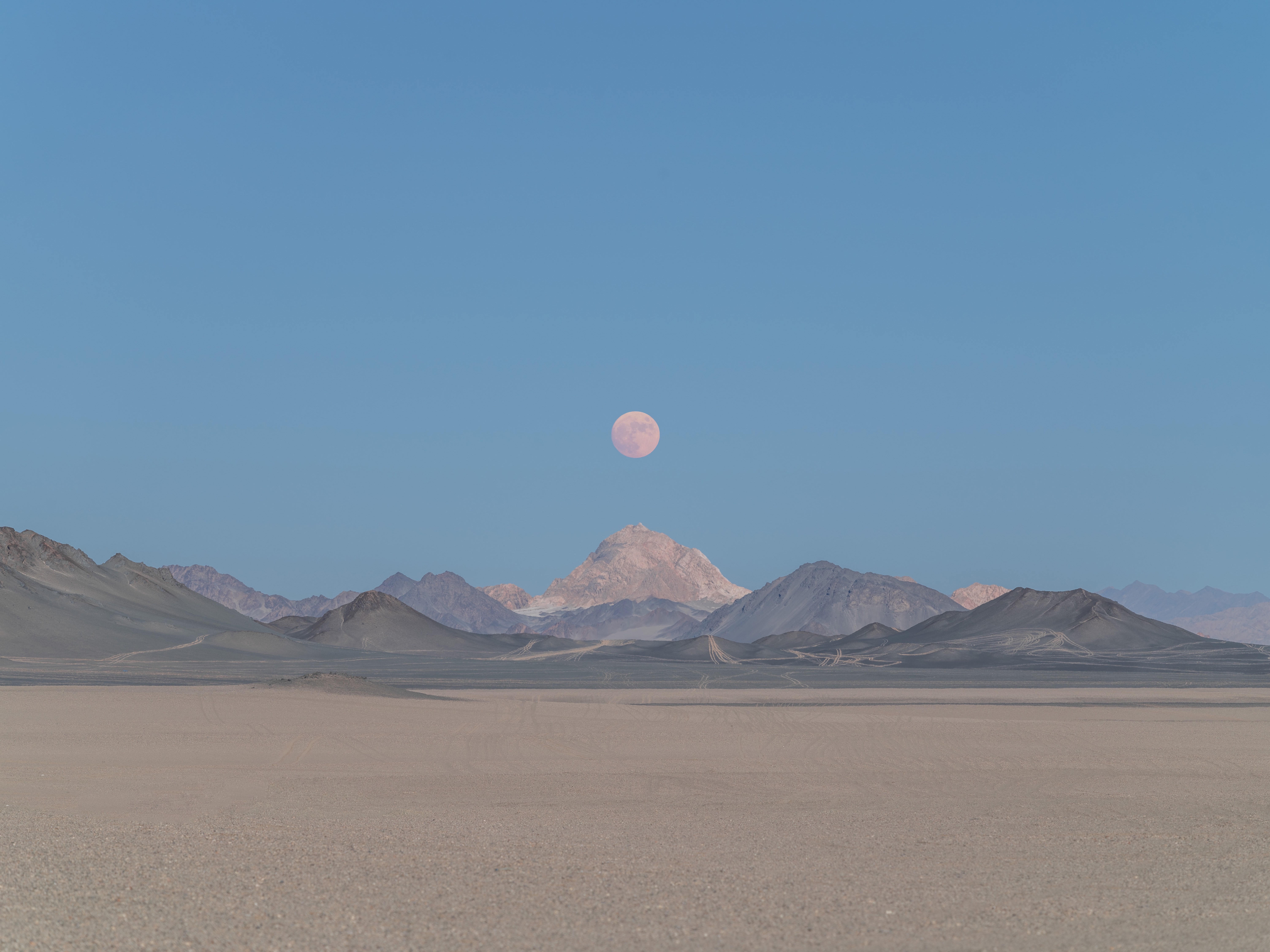 Full Moon Over Mountains in Tibet HD Wallpaper