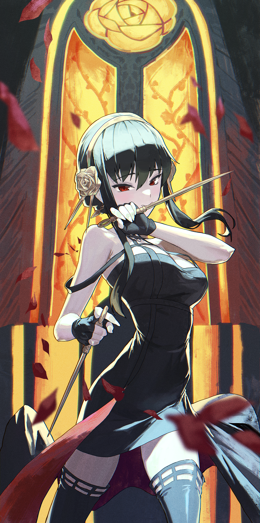 Yor Forger from Spy x Family with daggers HD Phone Wallpaper