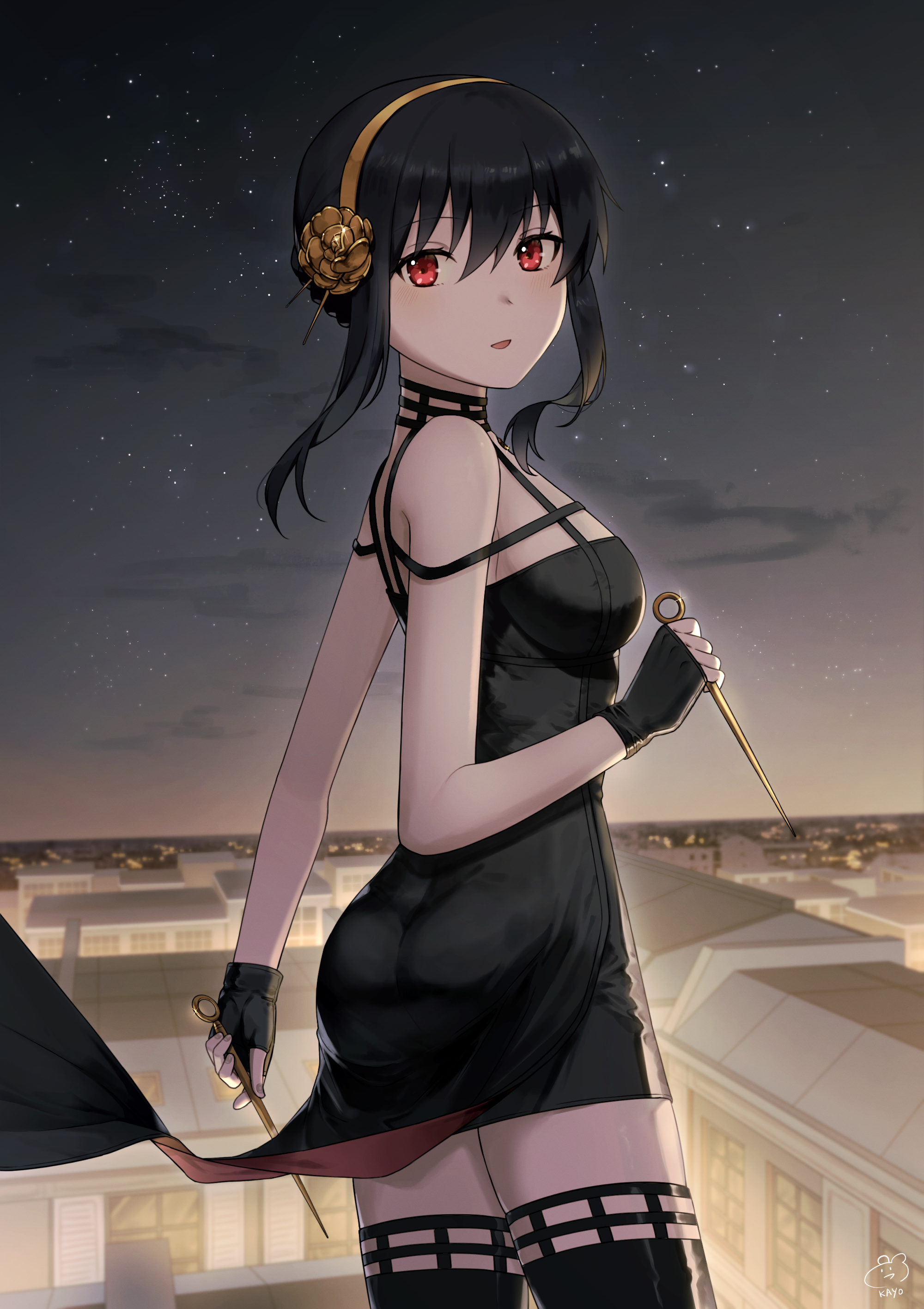 Yor Forger from Spy x Family with daggers HD Phone Wallpaper