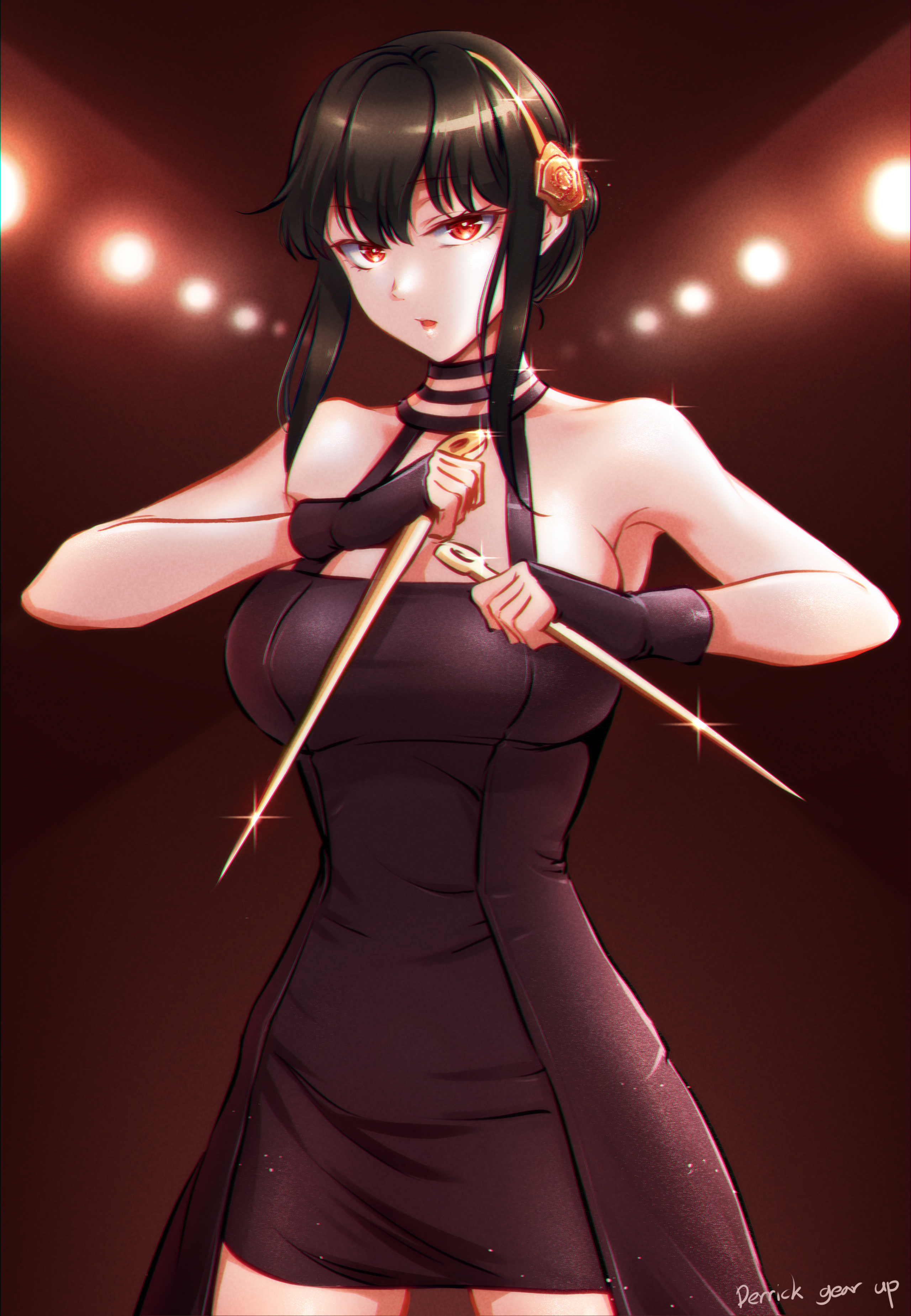 Yor Forger from Spy x Family holding daggers HD Phone Wallpaper