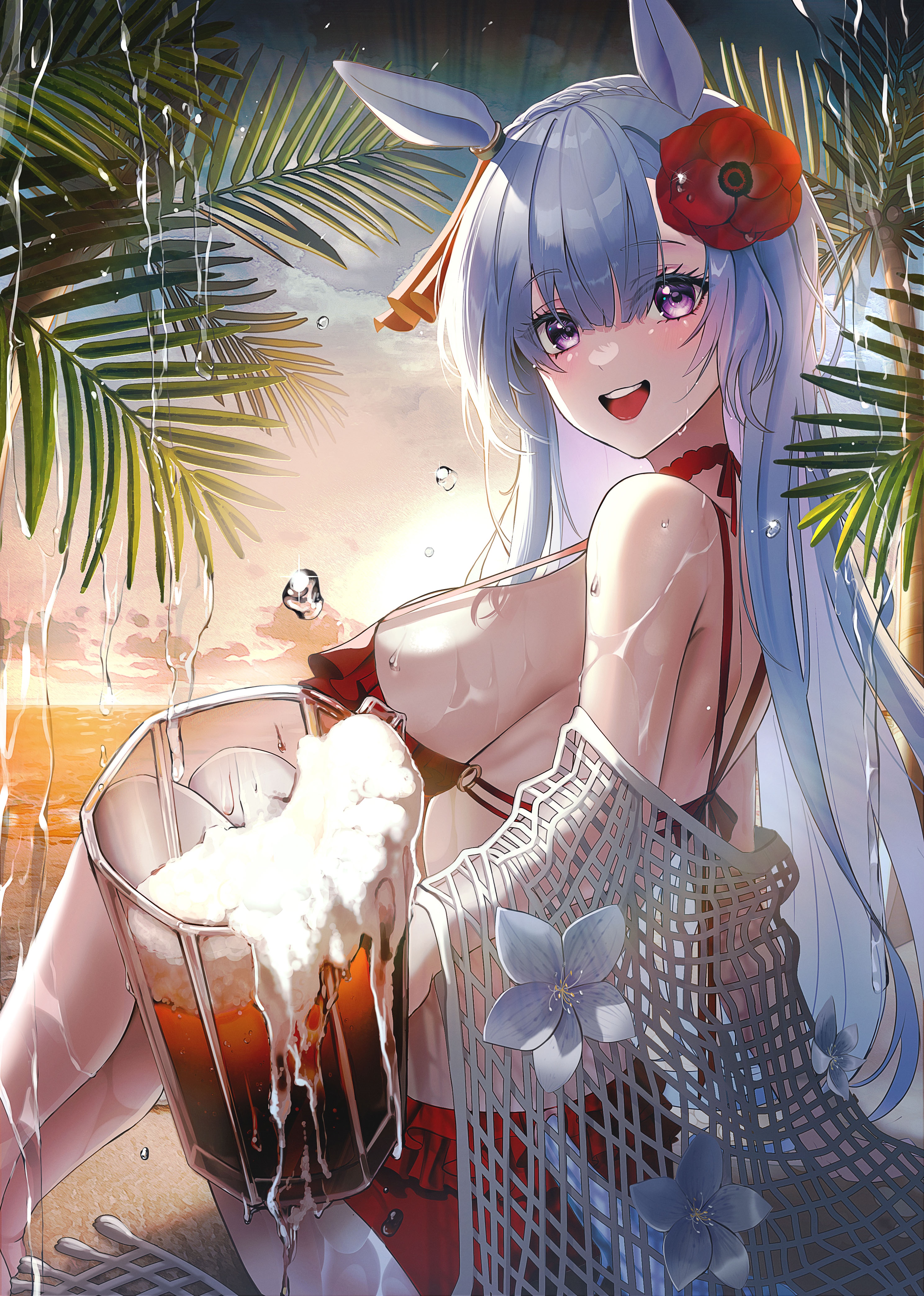 Mejiro Ardan from Uma Musume Pretty Derby with a drink HD Phone Wallpaper