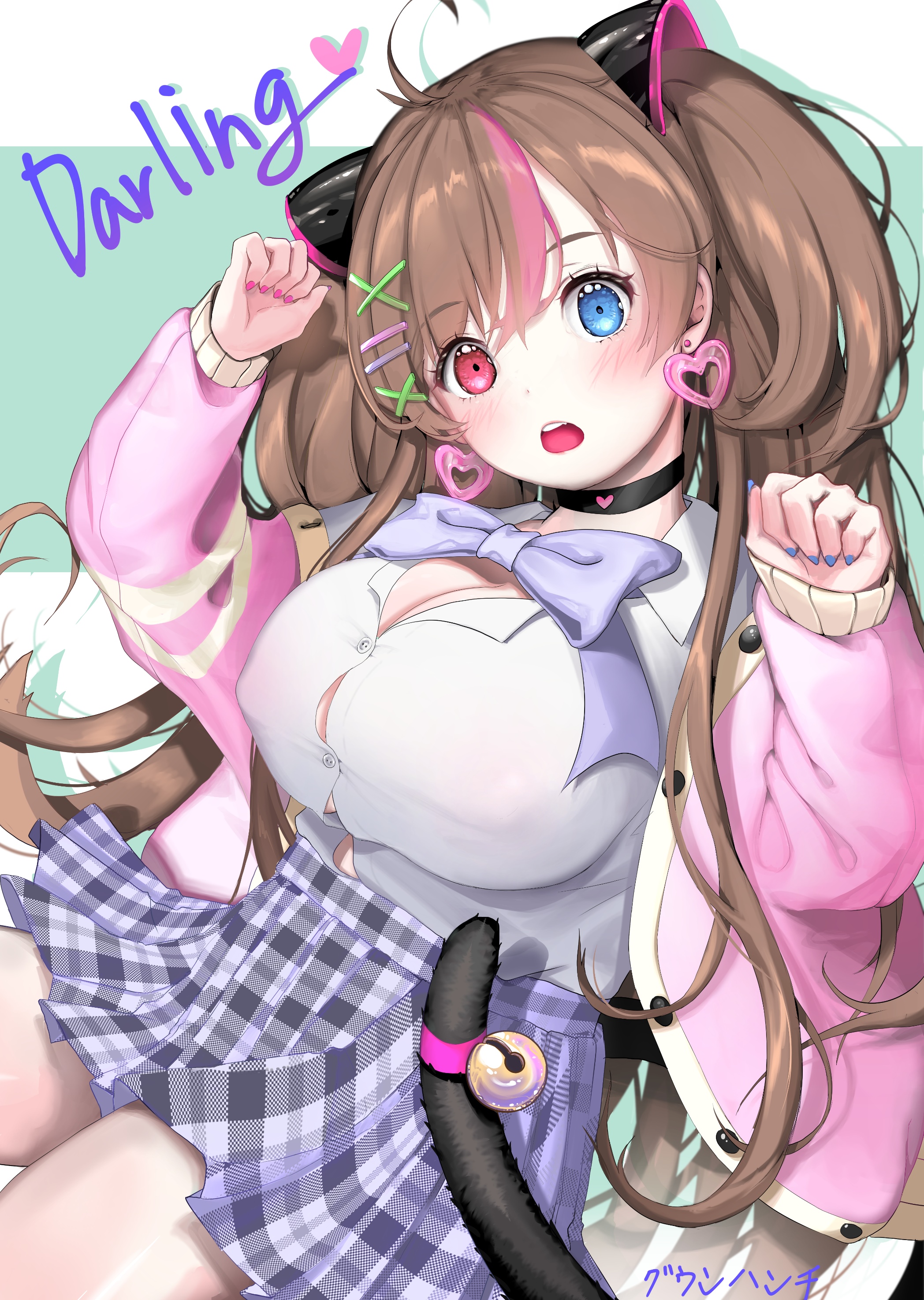 Cat girl with twintails and cat ears HD Phone Wallpaper